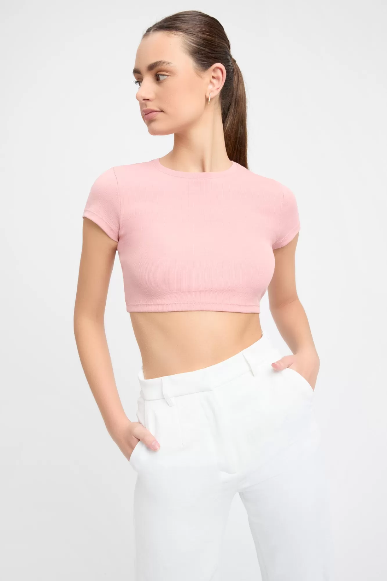 KOOKAÏ Alana Crop Smoke Pink Cheap