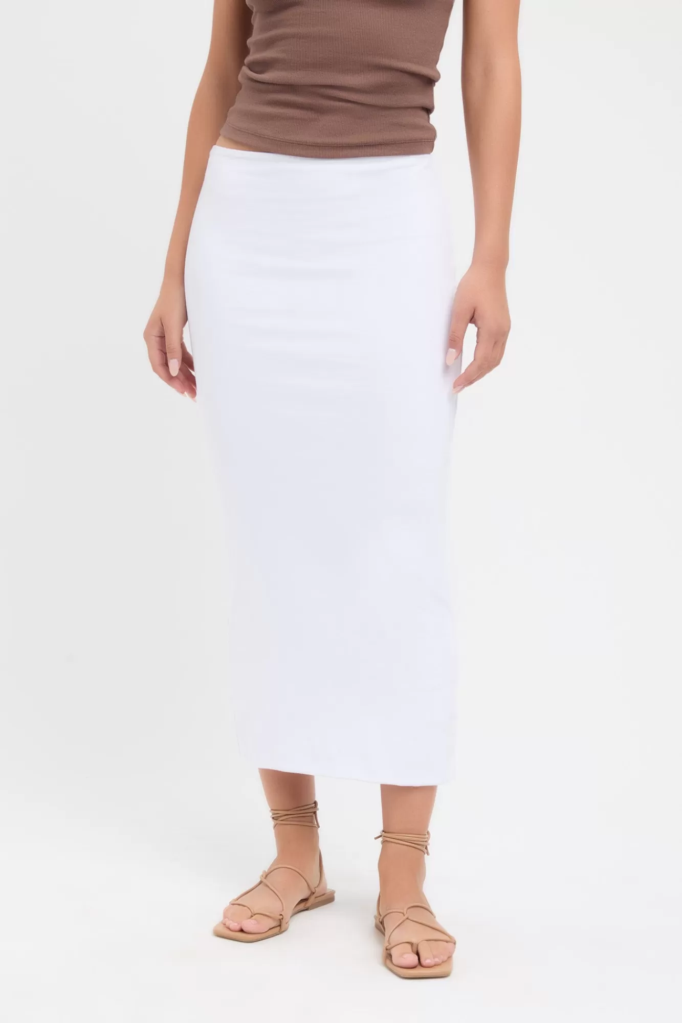 KOOKAÏ Allison Midi Skirt White Shop