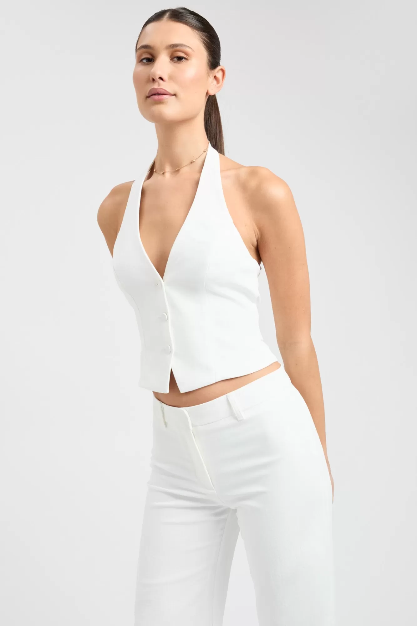 KOOKAÏ Ariel Vest Top Natural White Best Sale