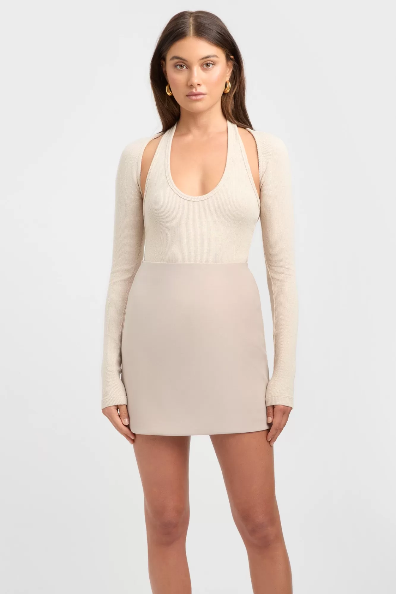 KOOKAÏ Aurora Mini Skirt Hazelnut Flash Sale