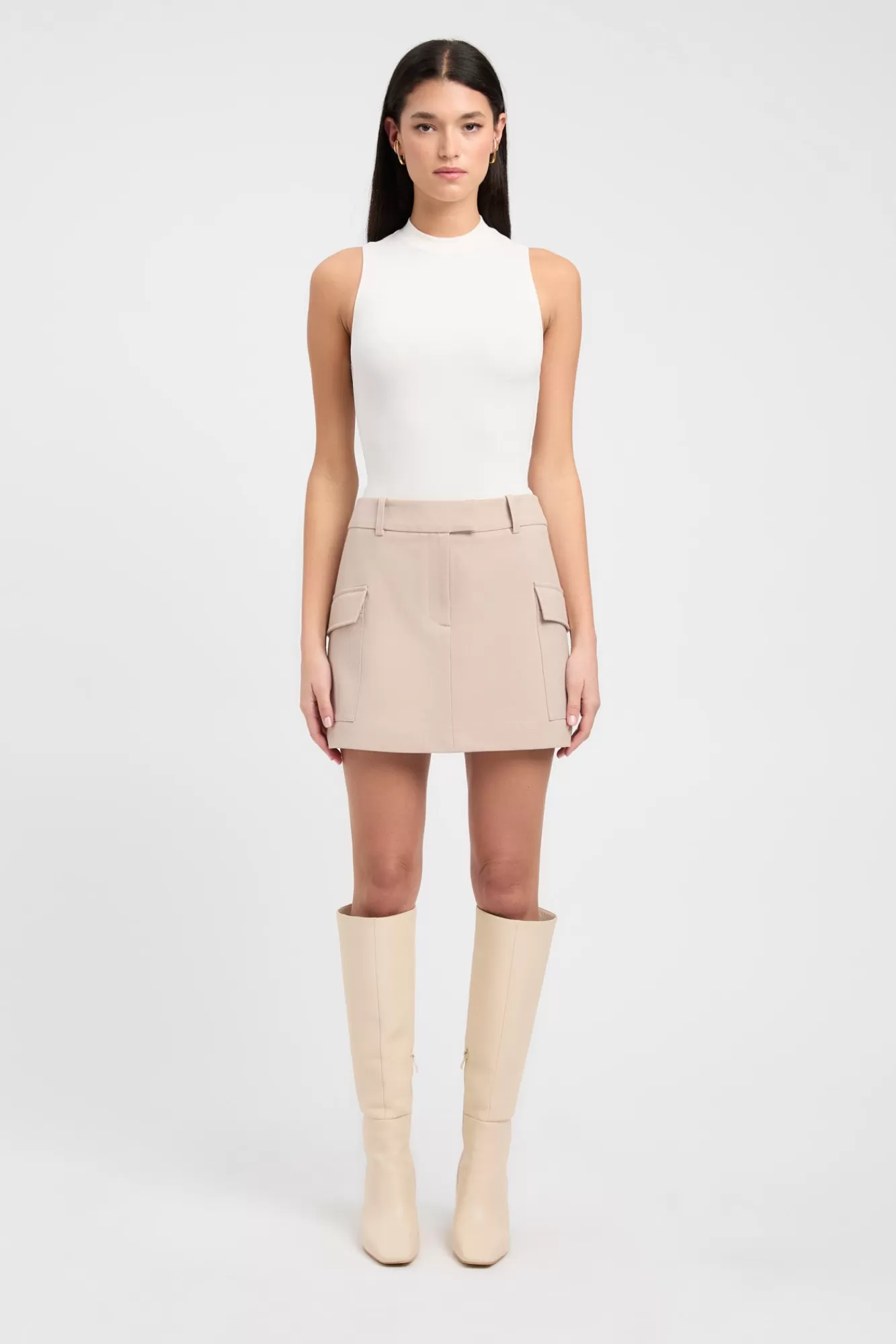 KOOKAÏ Berlin Mini Skirt Smoke Beige Store