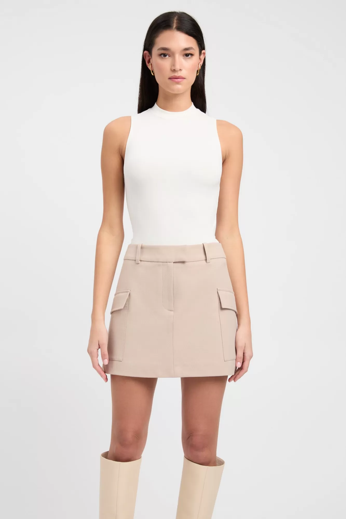 KOOKAÏ Berlin Mini Skirt Smoke Beige Store