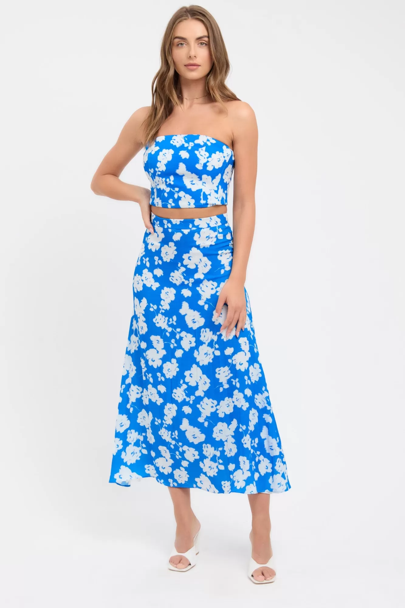 KOOKAÏ Bonita Long Line Skirt Diva Blue/White Hot