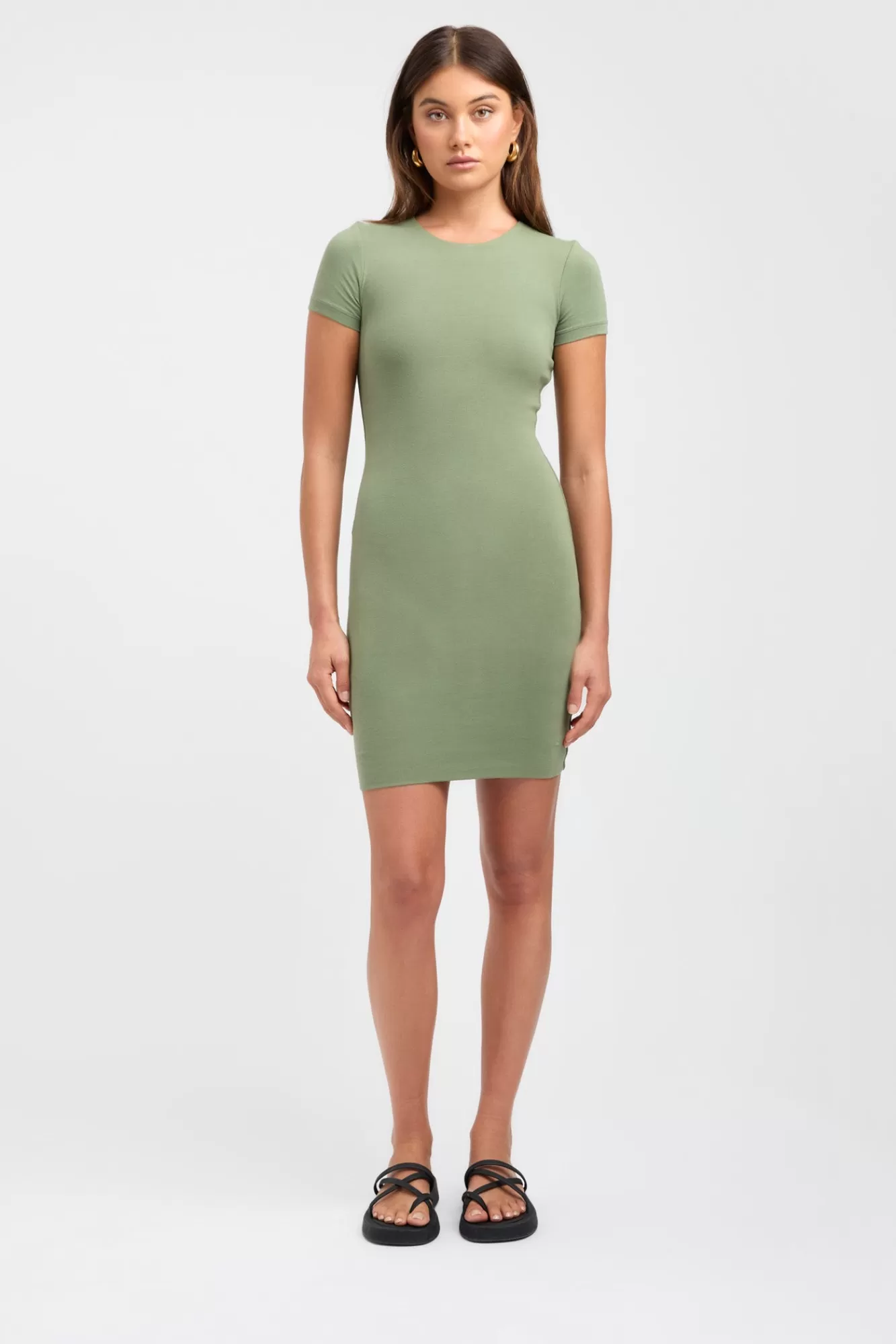 KOOKAÏ Cruiser Crew Mini Dress Basil Green Outlet