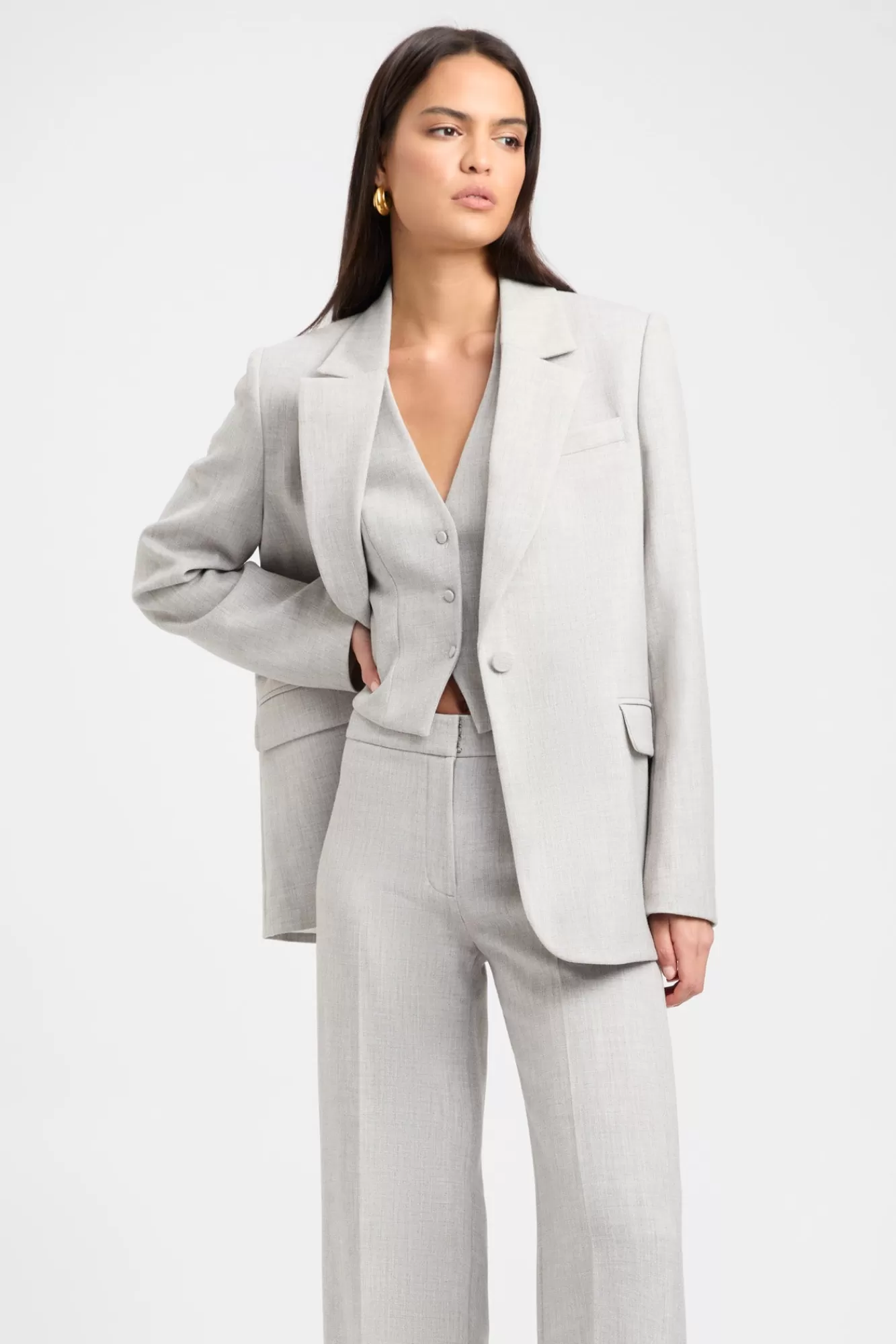 KOOKAÏ Darcy Curved Blazer Grey Marle Shop