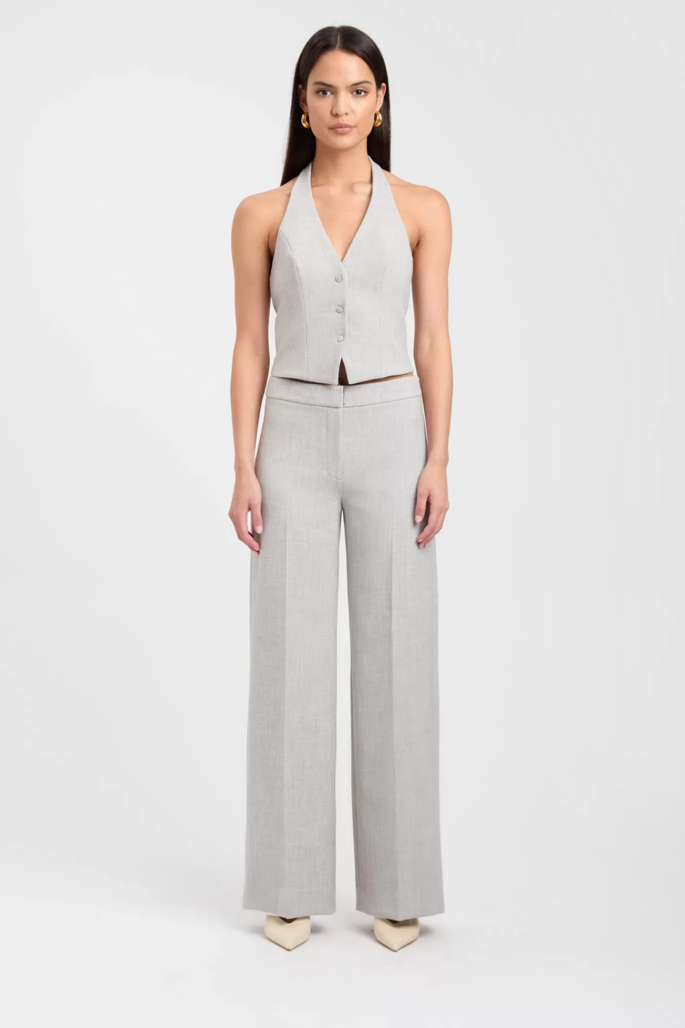 KOOKAÏ Darcy Long Line Pant Grey Marle Discount