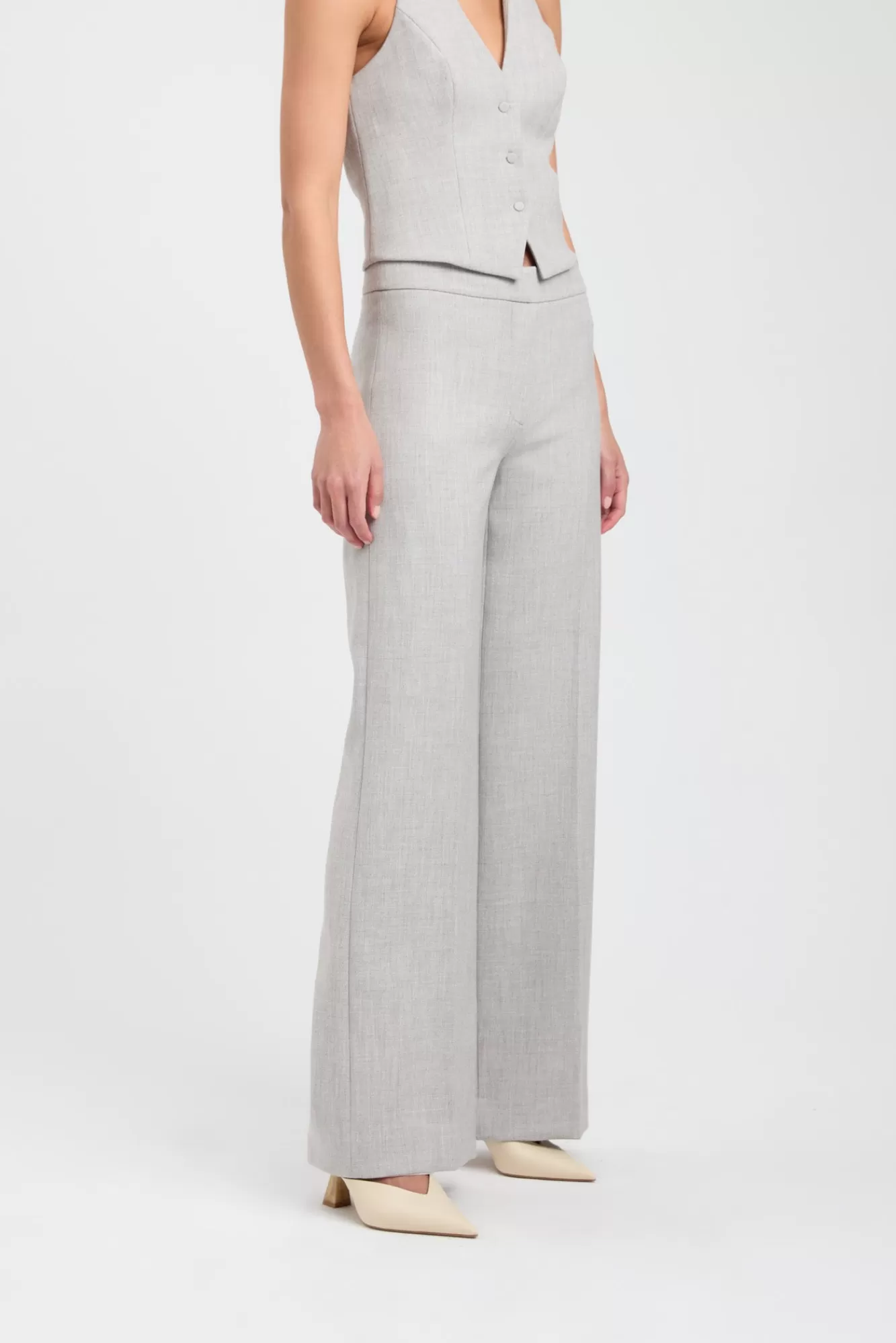 KOOKAÏ Darcy Long Line Pant Grey Marle Discount