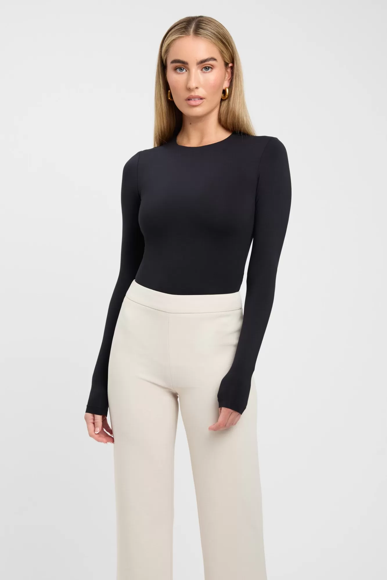 KOOKAÏ Elina Long Sleeve Bodysuit Black Sale