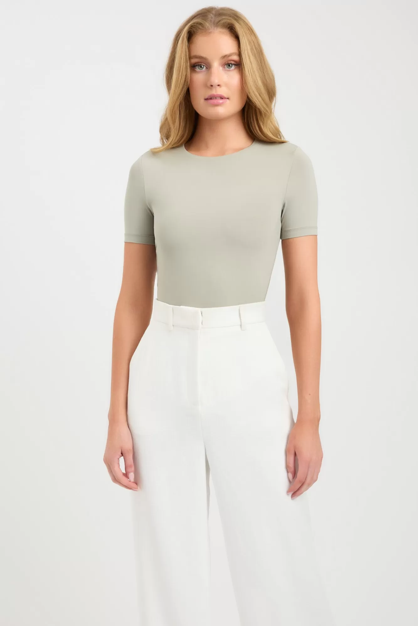 KOOKAÏ Elina Tee Bodysuit Olive Smoke Cheap