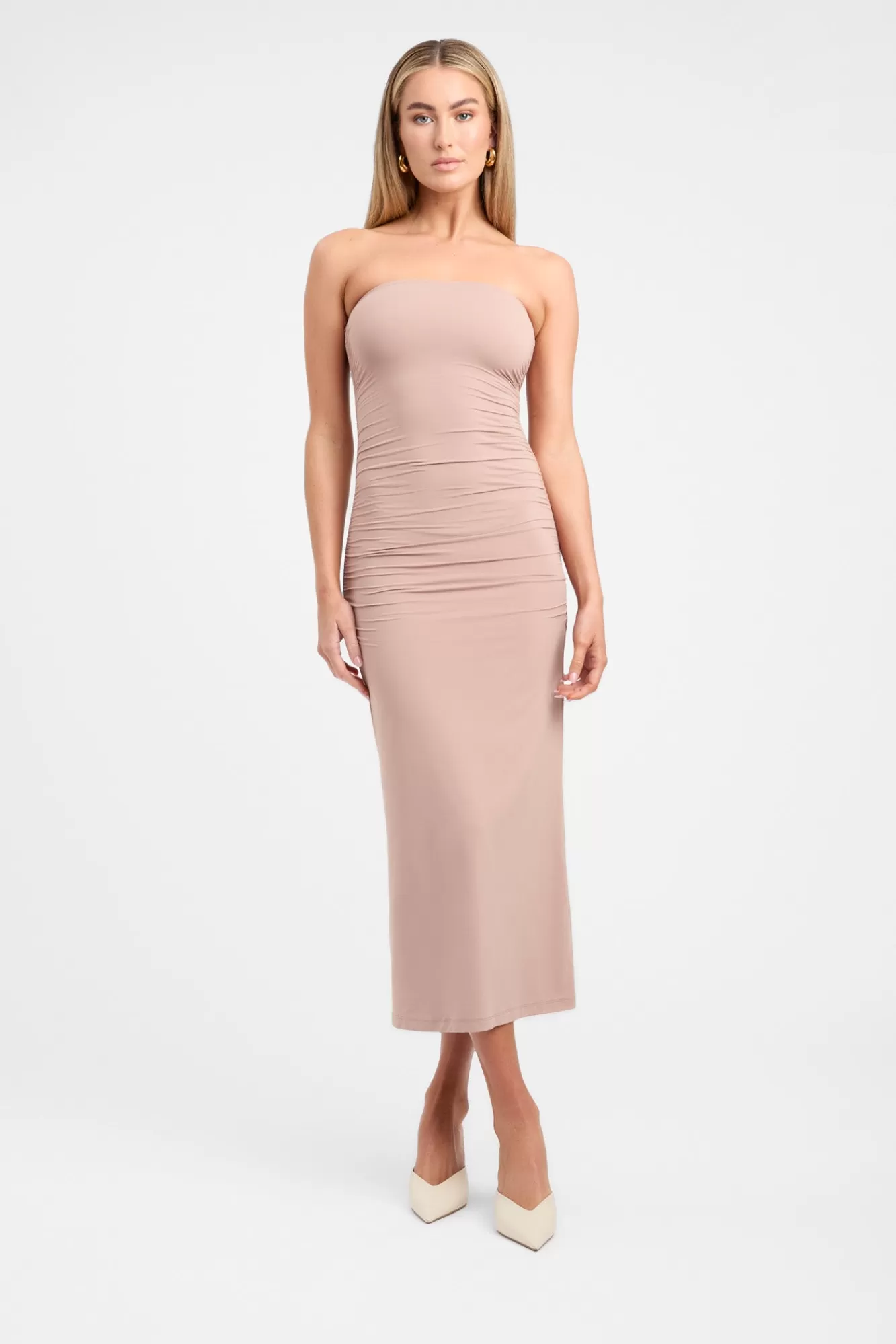 KOOKAÏ Elise Strapless Dress Iced Latte Outlet