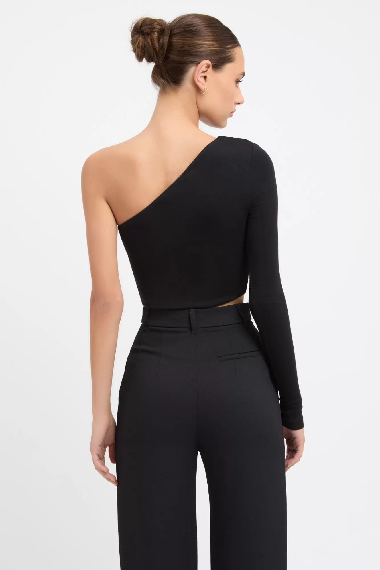 KOOKAÏ Emilia One Shoulder Top Black New