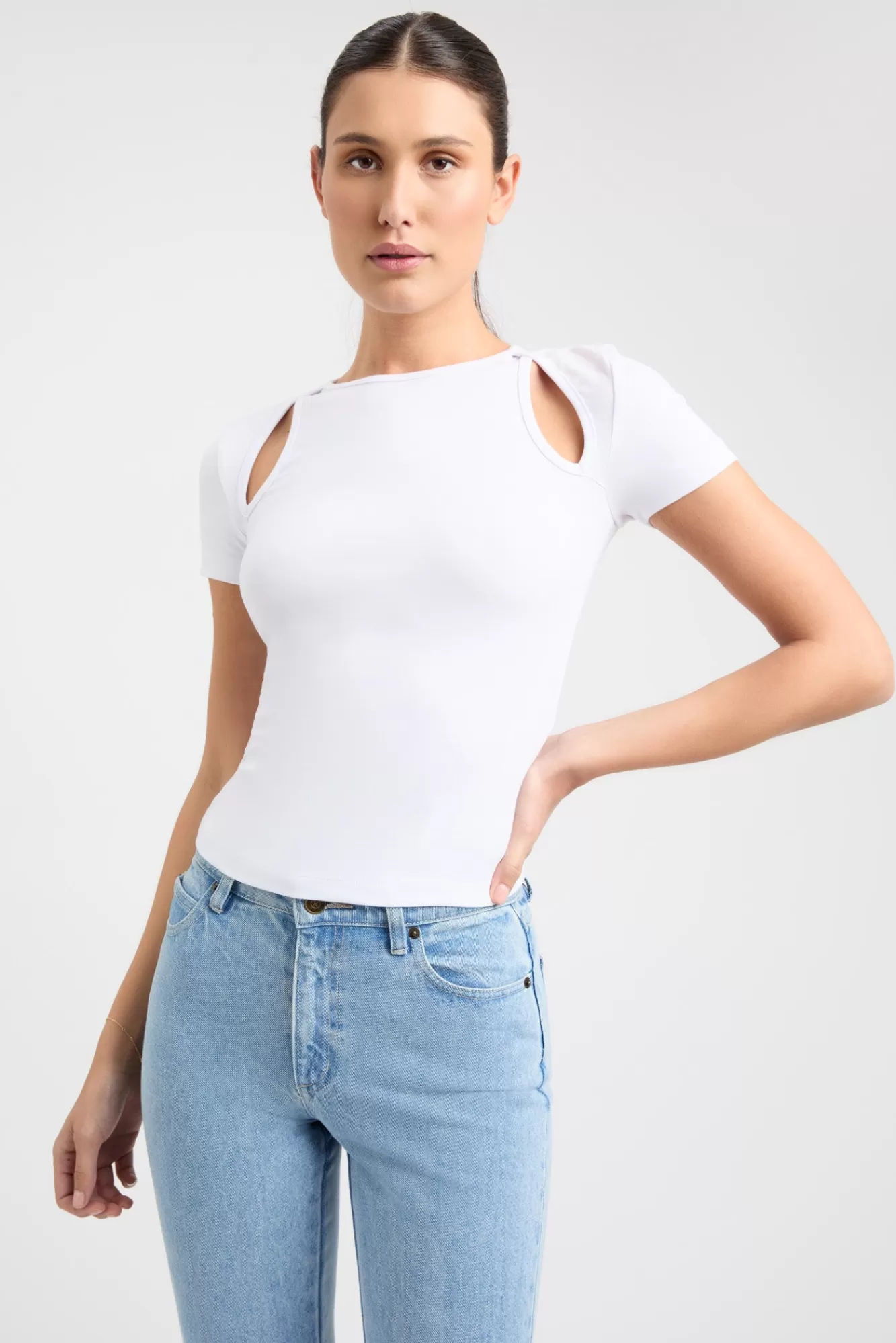 KOOKAÏ Faz Cut Out Top White Hot