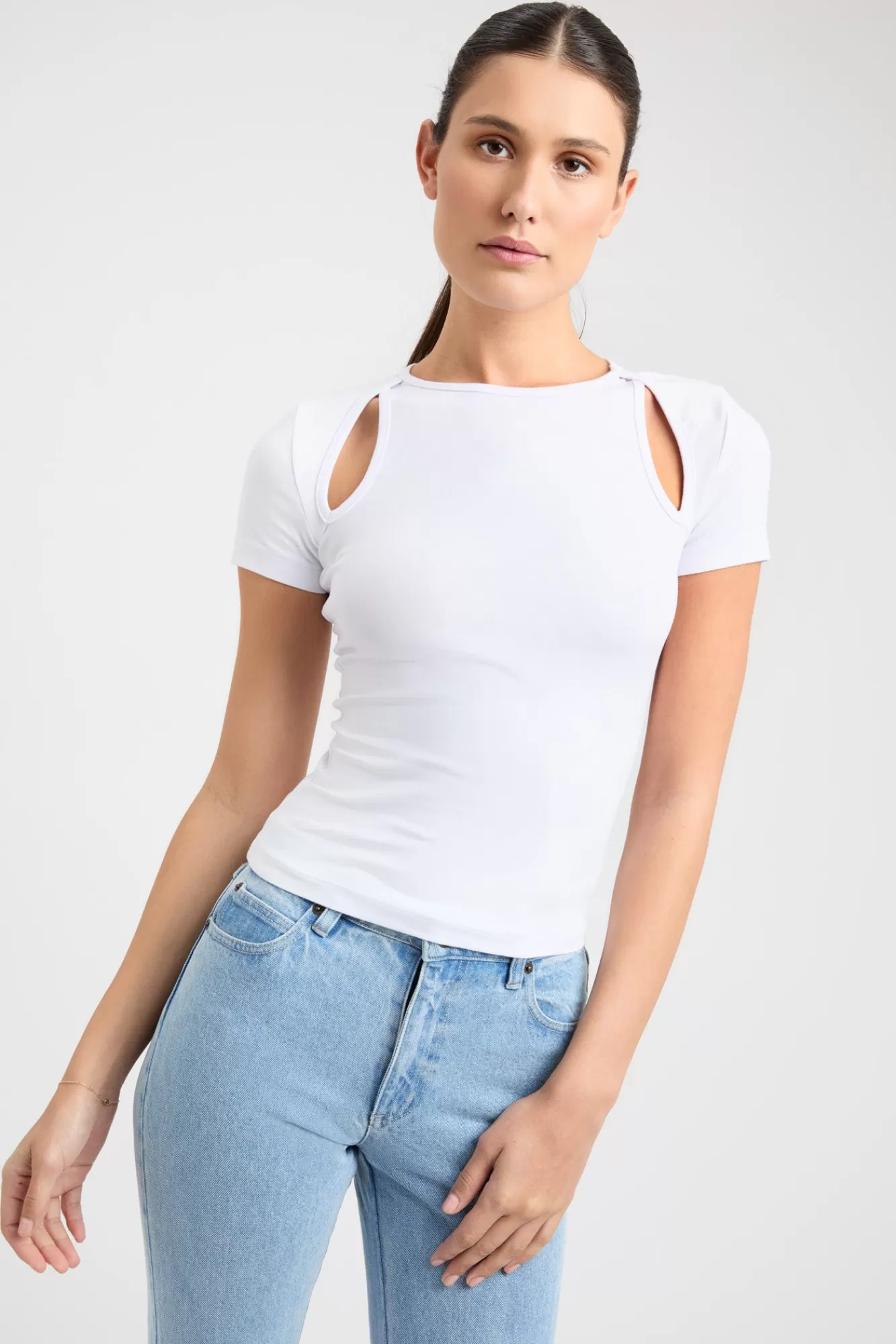 KOOKAÏ Faz Cut Out Top White Hot