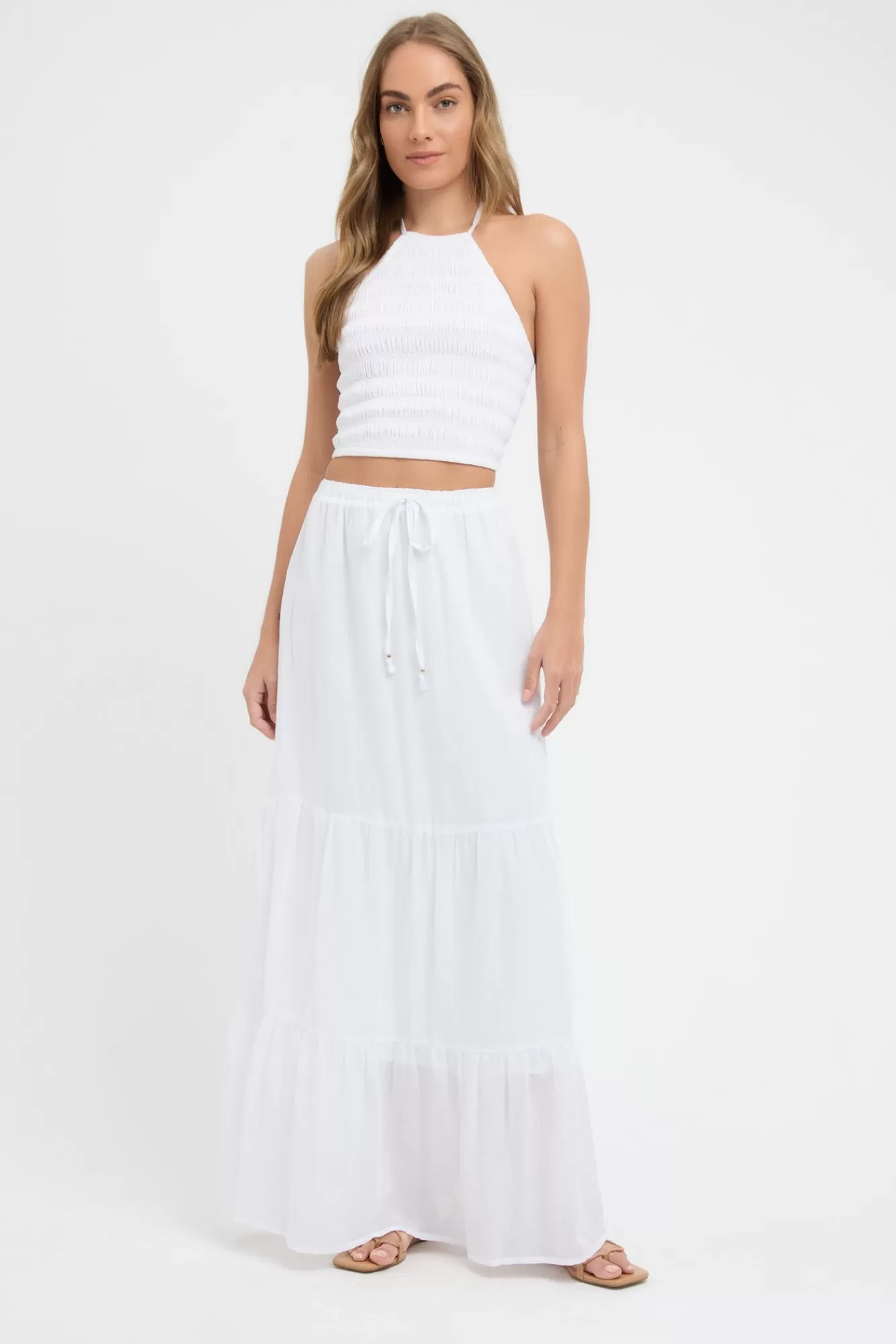 KOOKAÏ Georgette Sunday Skirt White Best Sale