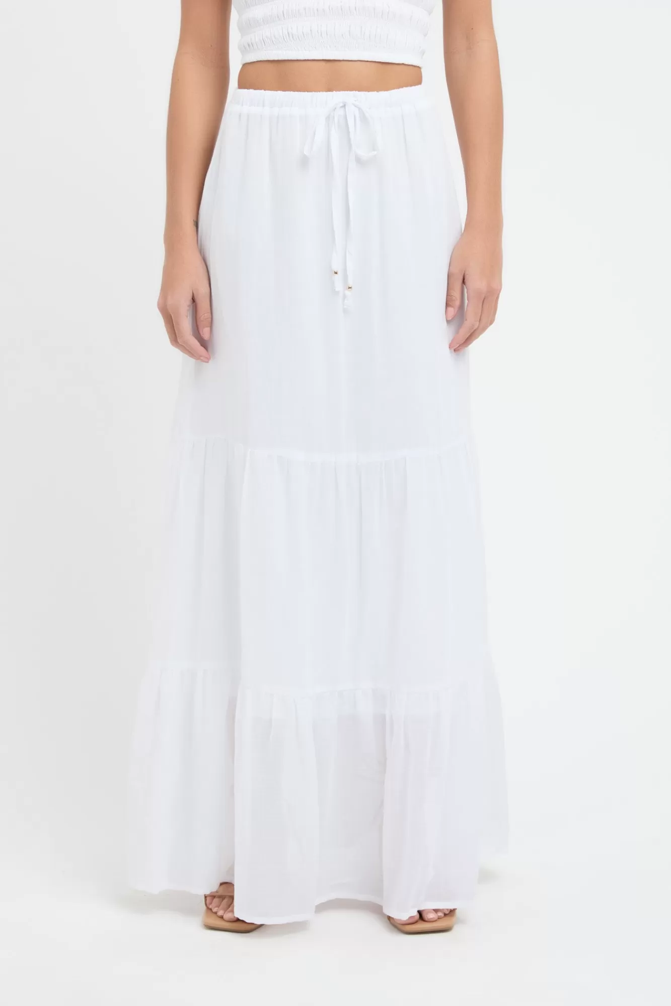 KOOKAÏ Georgette Sunday Skirt White Best Sale