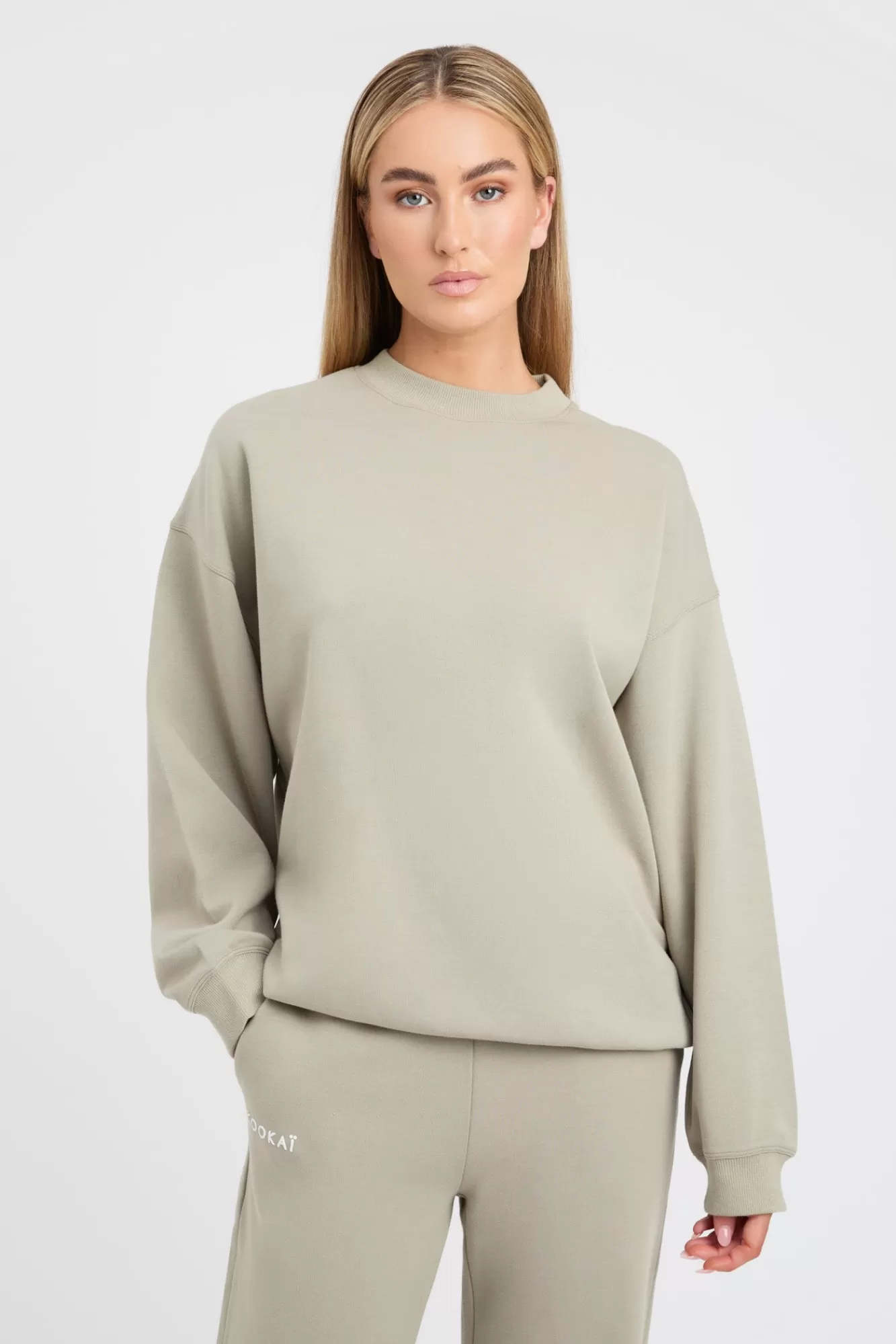 KOOKAÏ Jacques Sweatshirt Olive Smoke Flash Sale