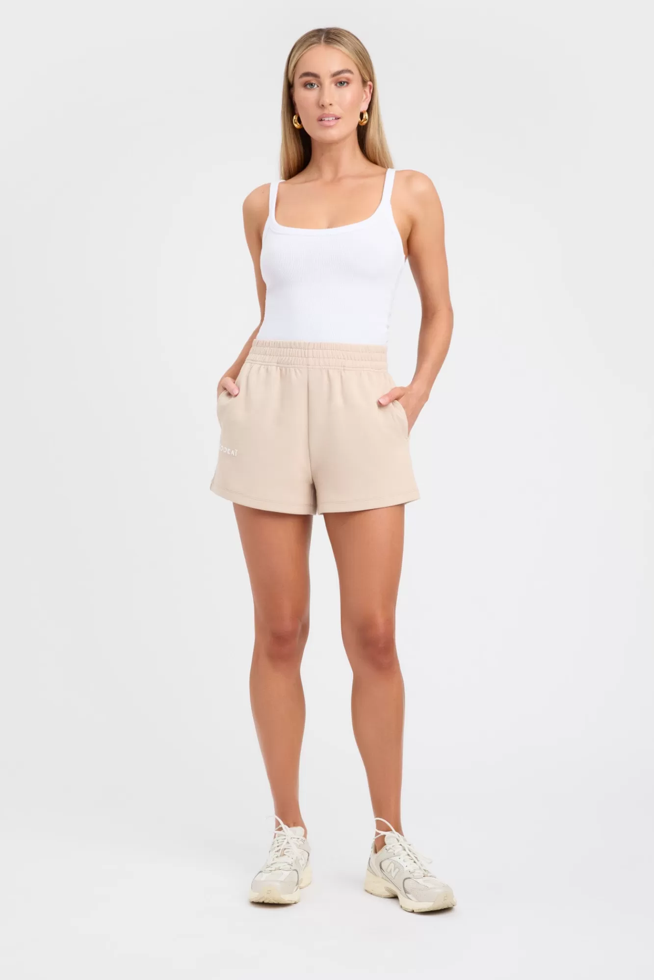 KOOKAÏ Jacques Trackshort Smoke Beige Flash Sale