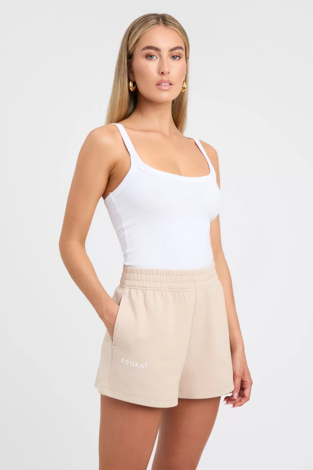 KOOKAÏ Jacques Trackshort Smoke Beige Flash Sale