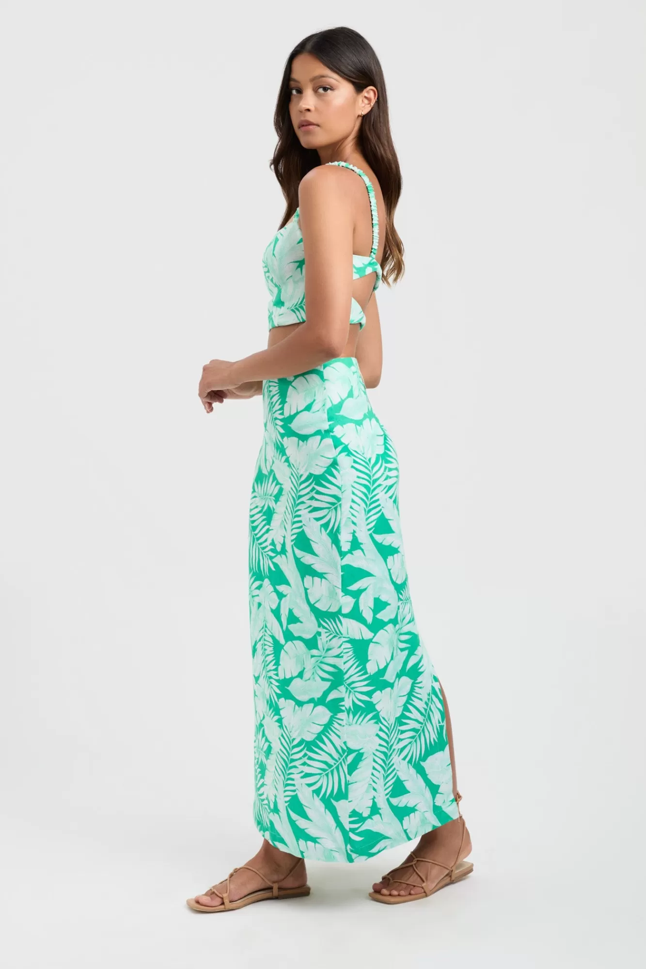 KOOKAÏ Justine Maxi Skirt Island Green Outlet