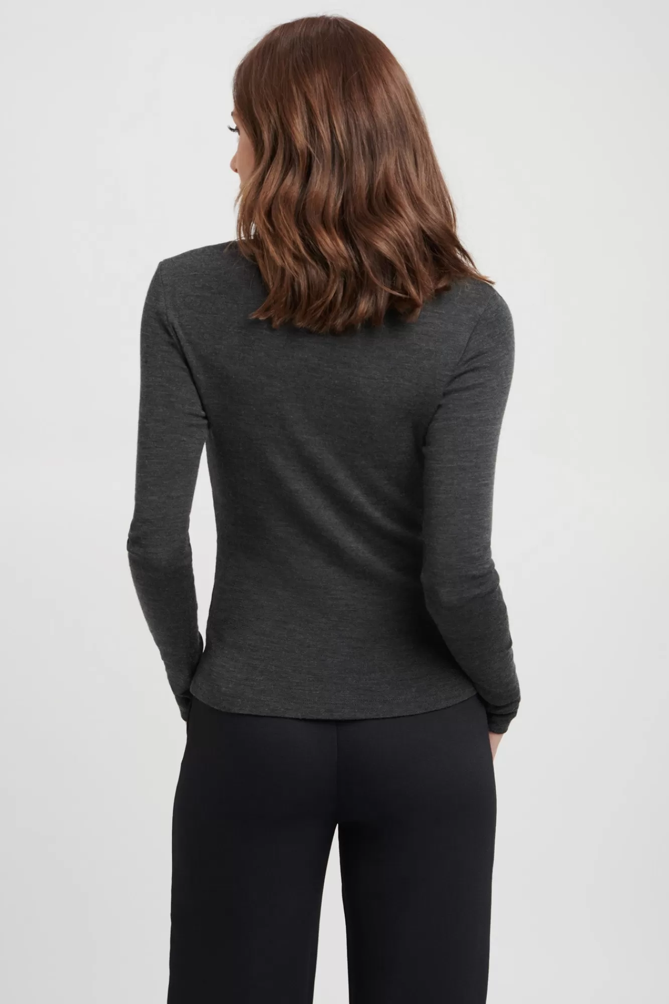 KOOKAÏ Kalara Long Sleeve Twist Top Charcoal Marle New