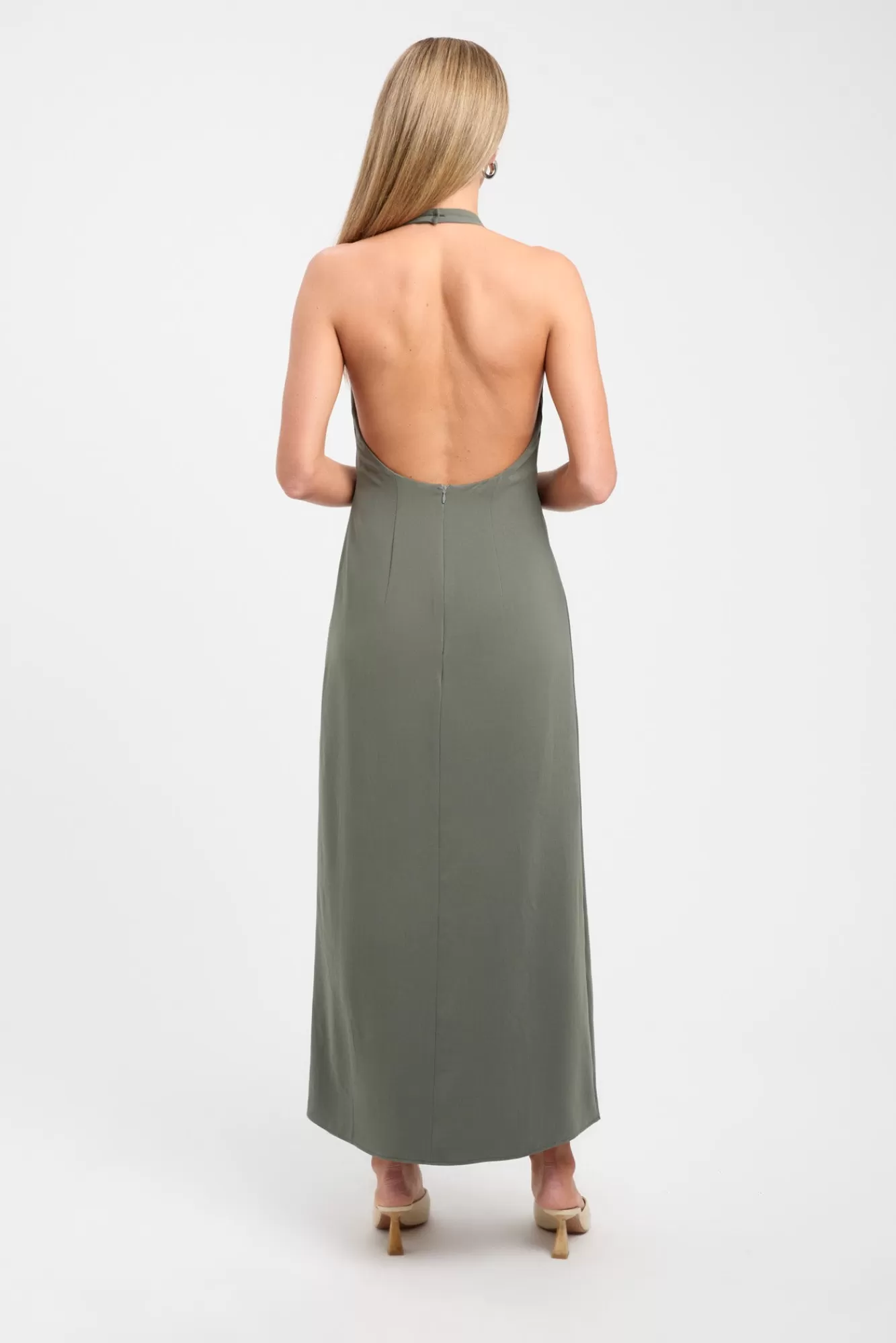 KOOKAÏ Koko Deep Vee Dress Loden Green Clearance