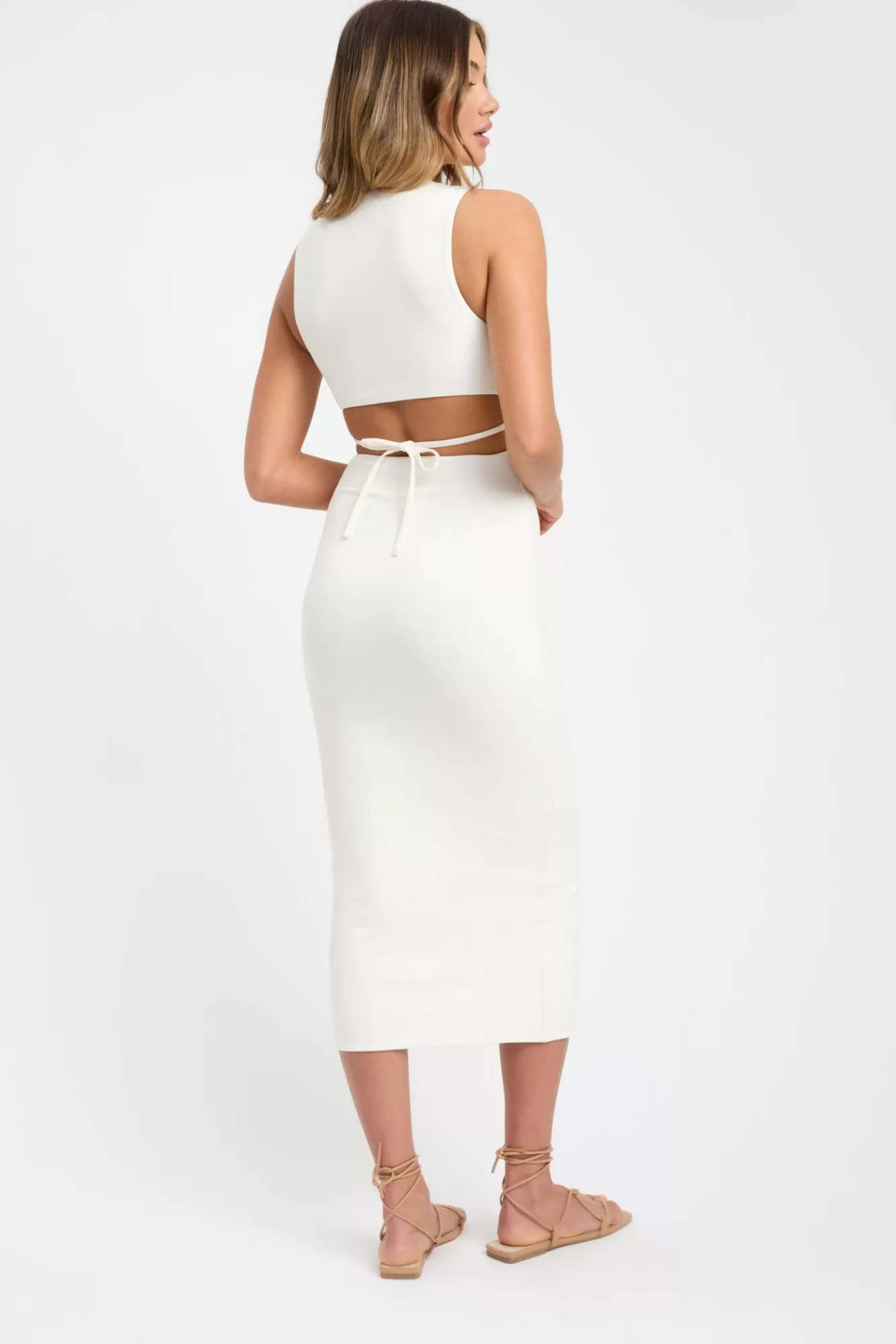 KOOKAÏ Kylie Tie Back Dress Coconut Milk Best