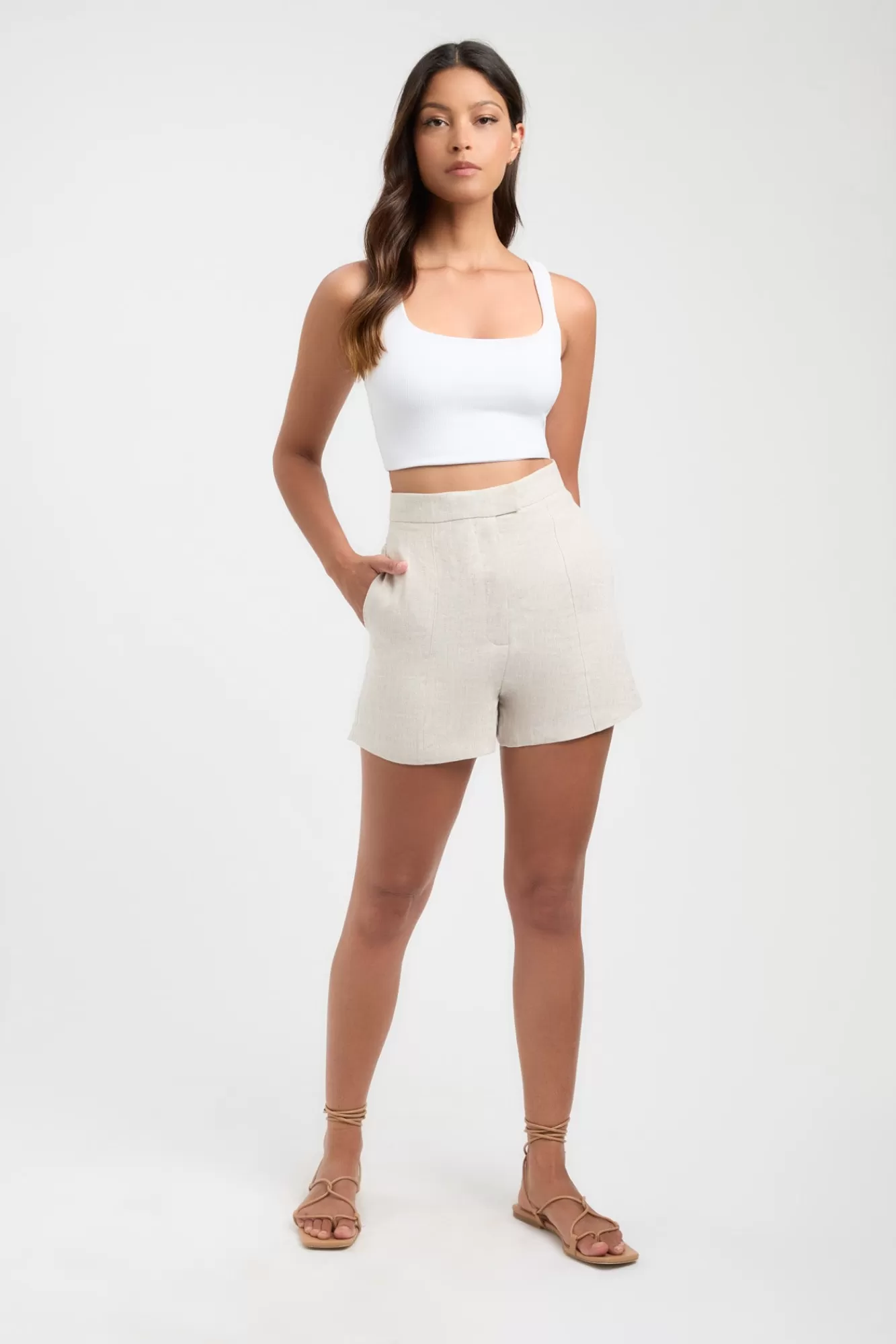 KOOKAÏ Laura Crop White Clearance