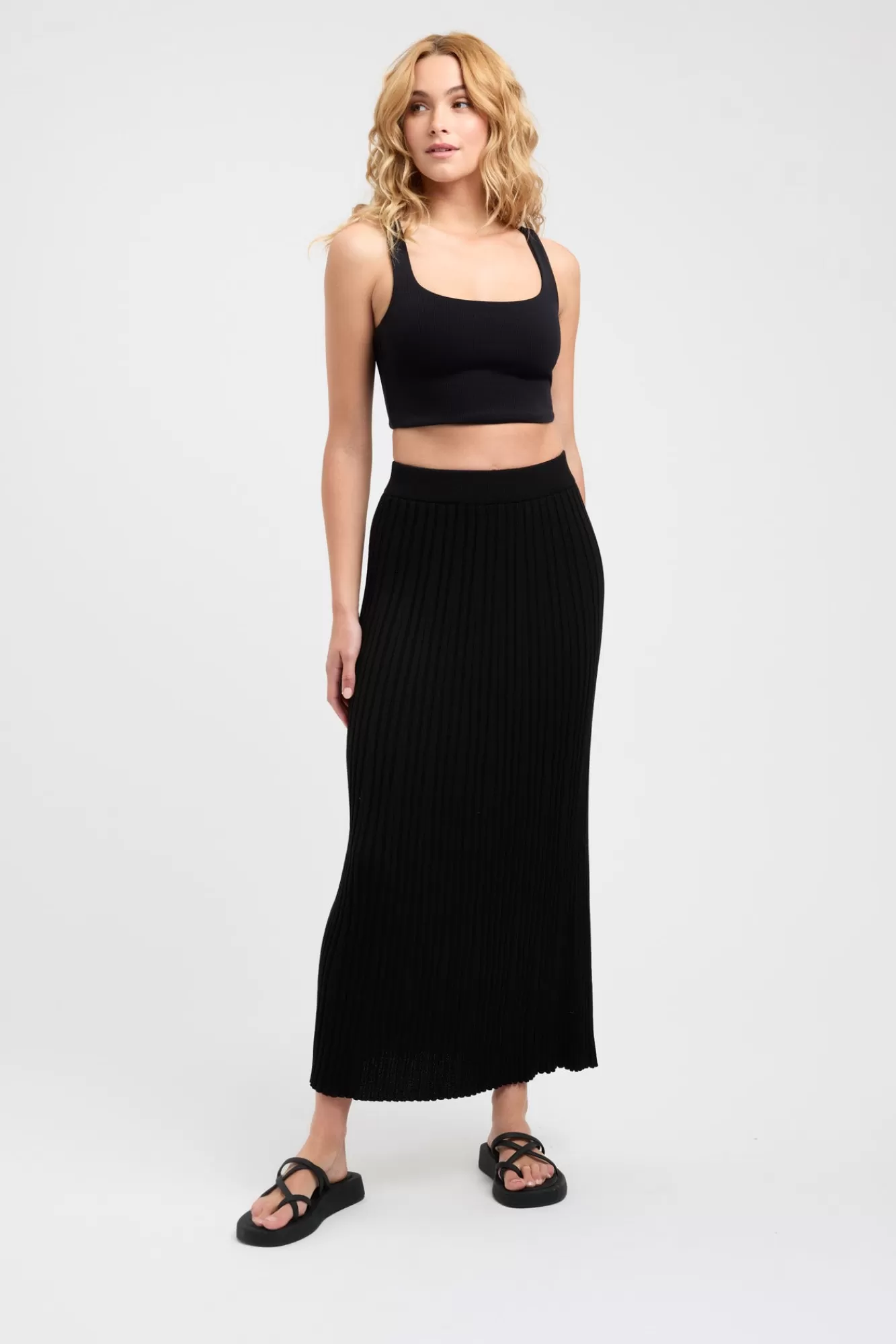 KOOKAÏ Mika Flared Midi Skirt Black Shop