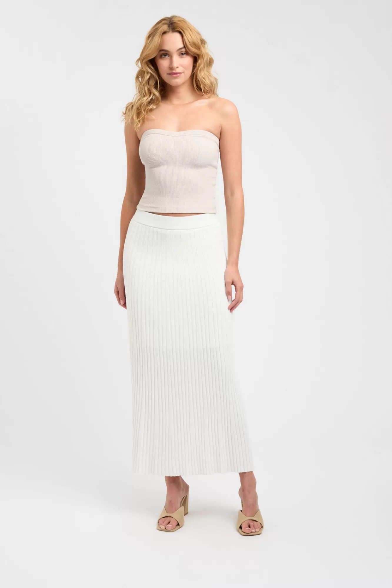 KOOKAÏ Mika Flared Midi Skirt Coconut Milk Discount