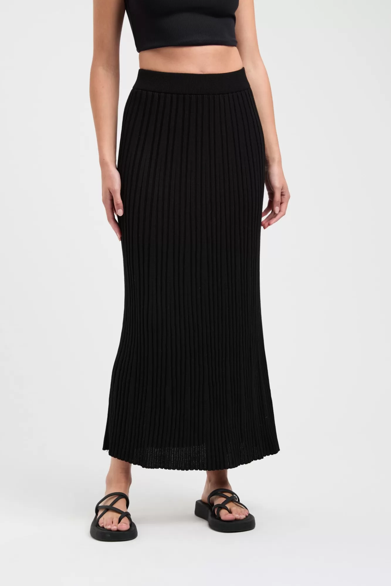 KOOKAÏ Mika Flared Midi Skirt Black Shop