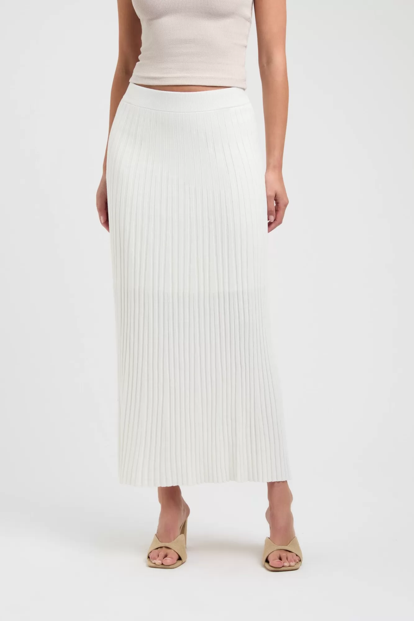 KOOKAÏ Mika Flared Midi Skirt Coconut Milk New