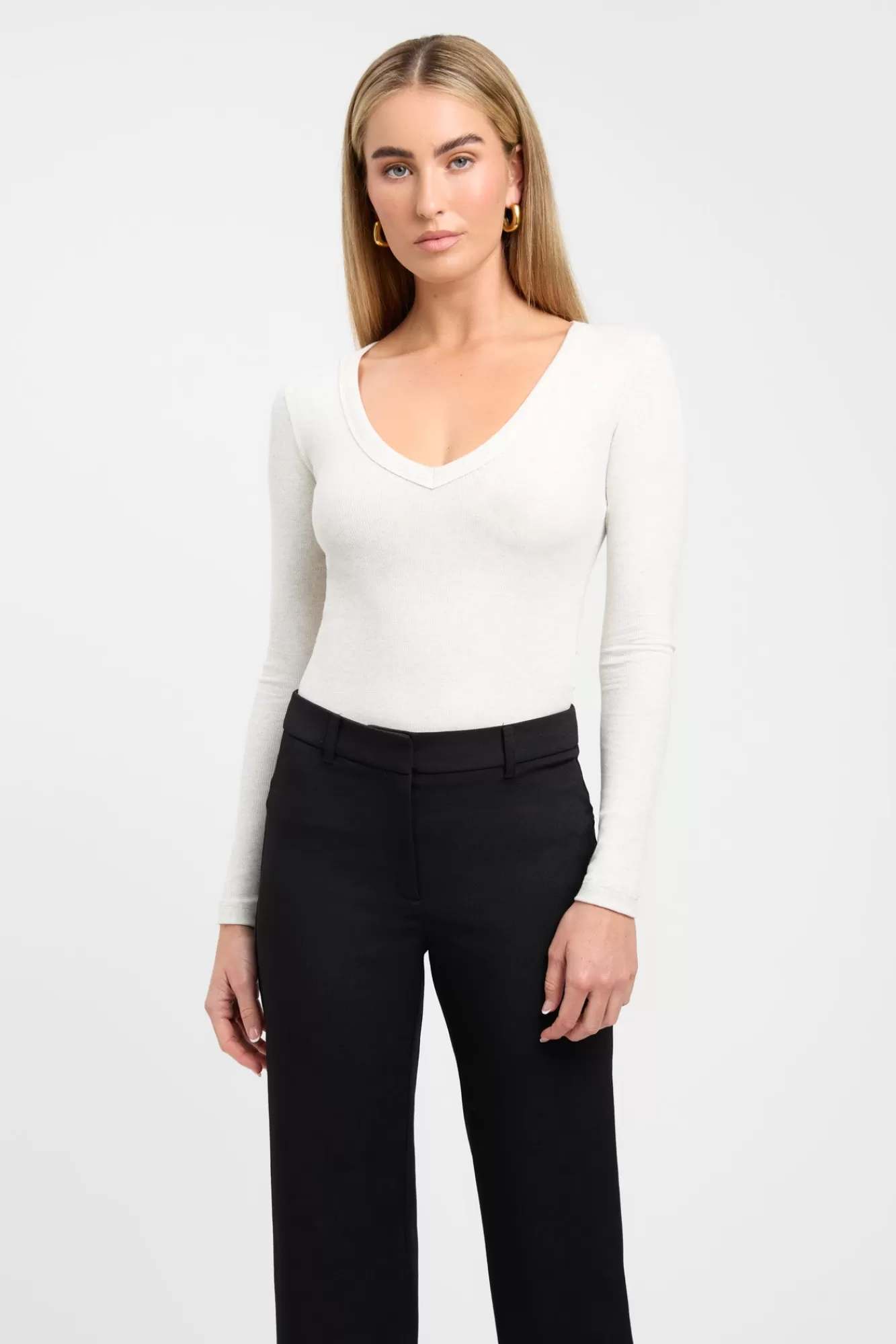 KOOKAÏ Nancy Long Sleeve Top Coconut Marle Online