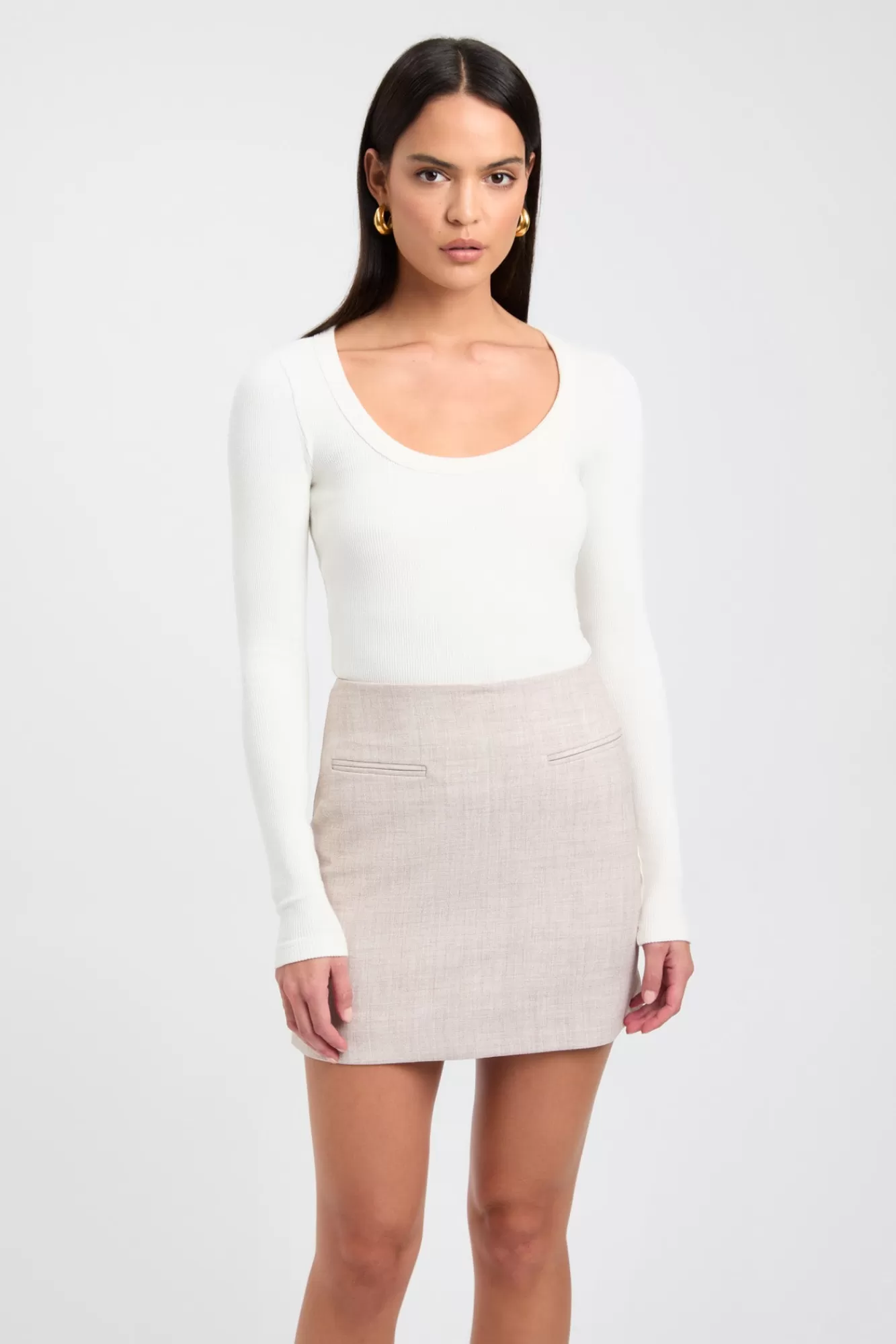 KOOKAÏ Nicole Long Sleeve Top Coconut Milk Cheap