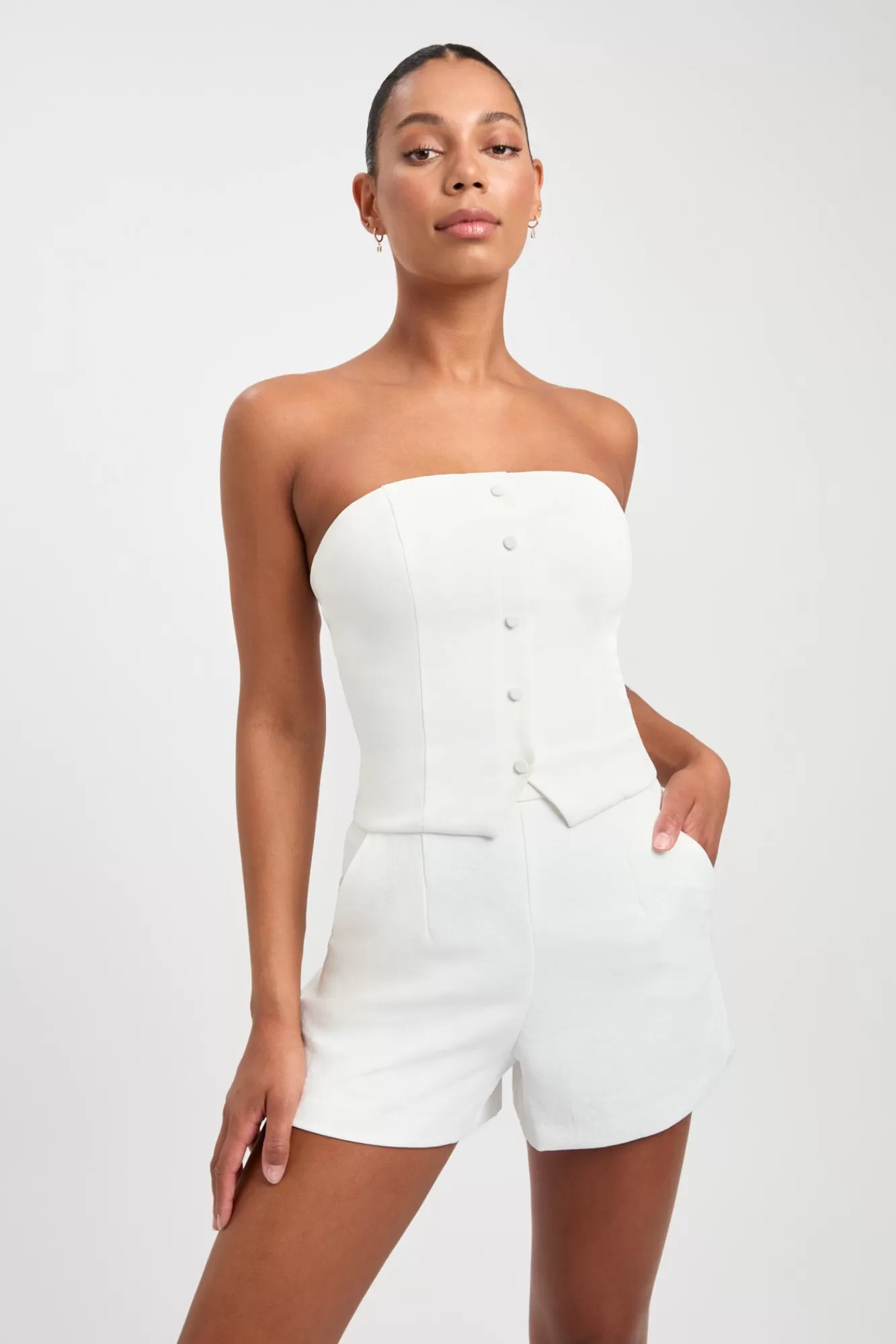 KOOKAÏ Oyster Button Corset Natural White Fashion