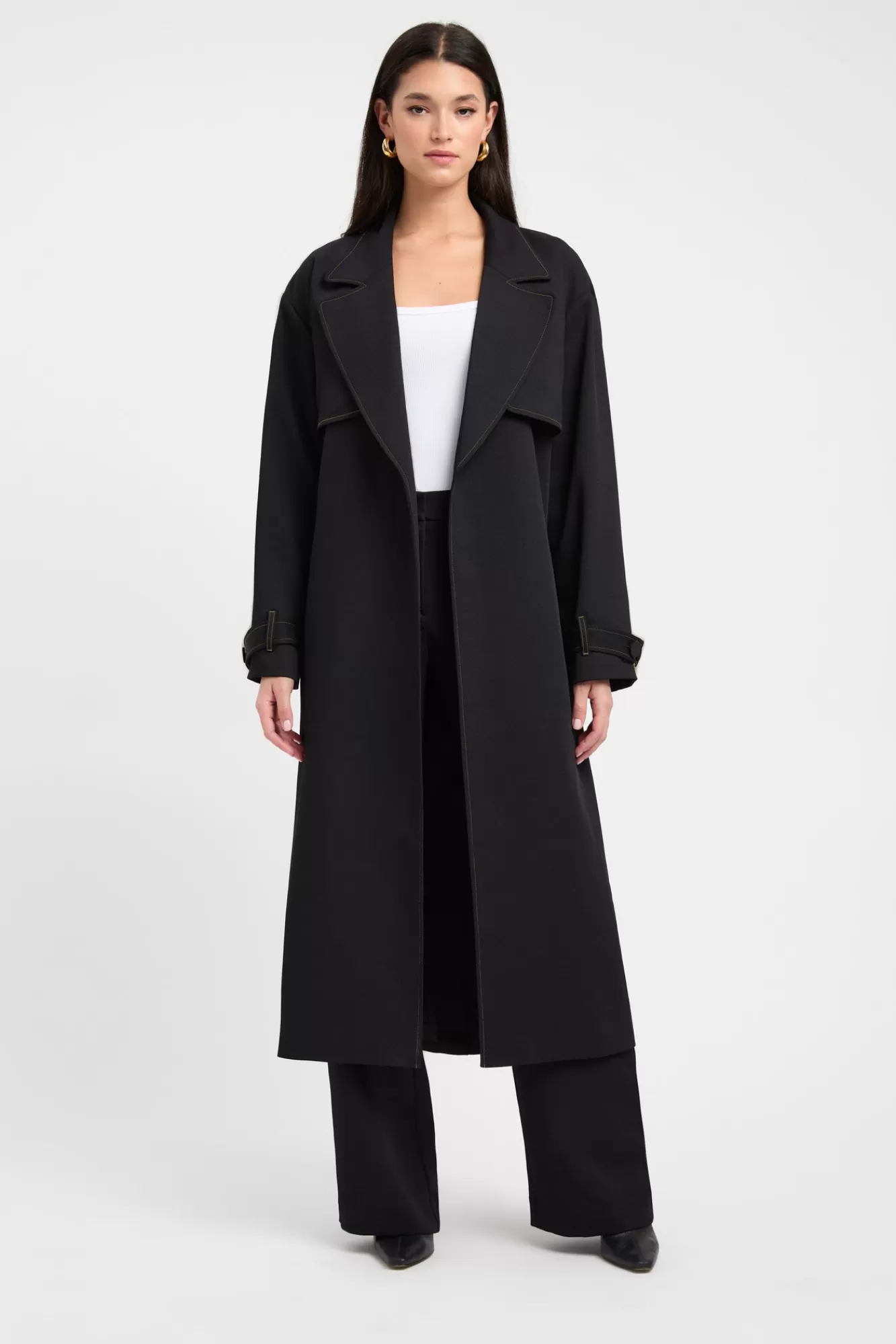 KOOKAÏ Oyster Contrast Trench Black Sale