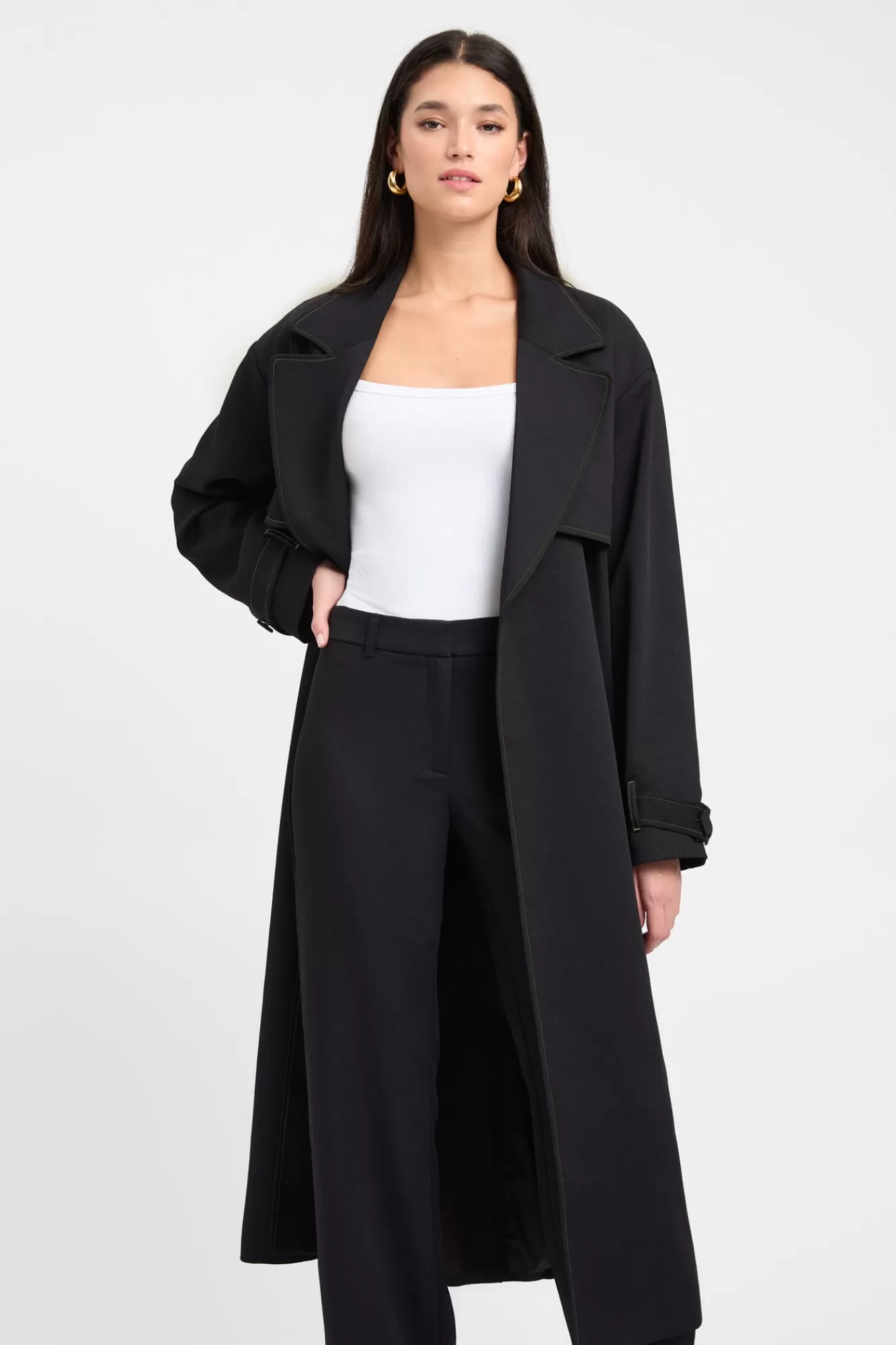 KOOKAÏ Oyster Contrast Trench Black Sale