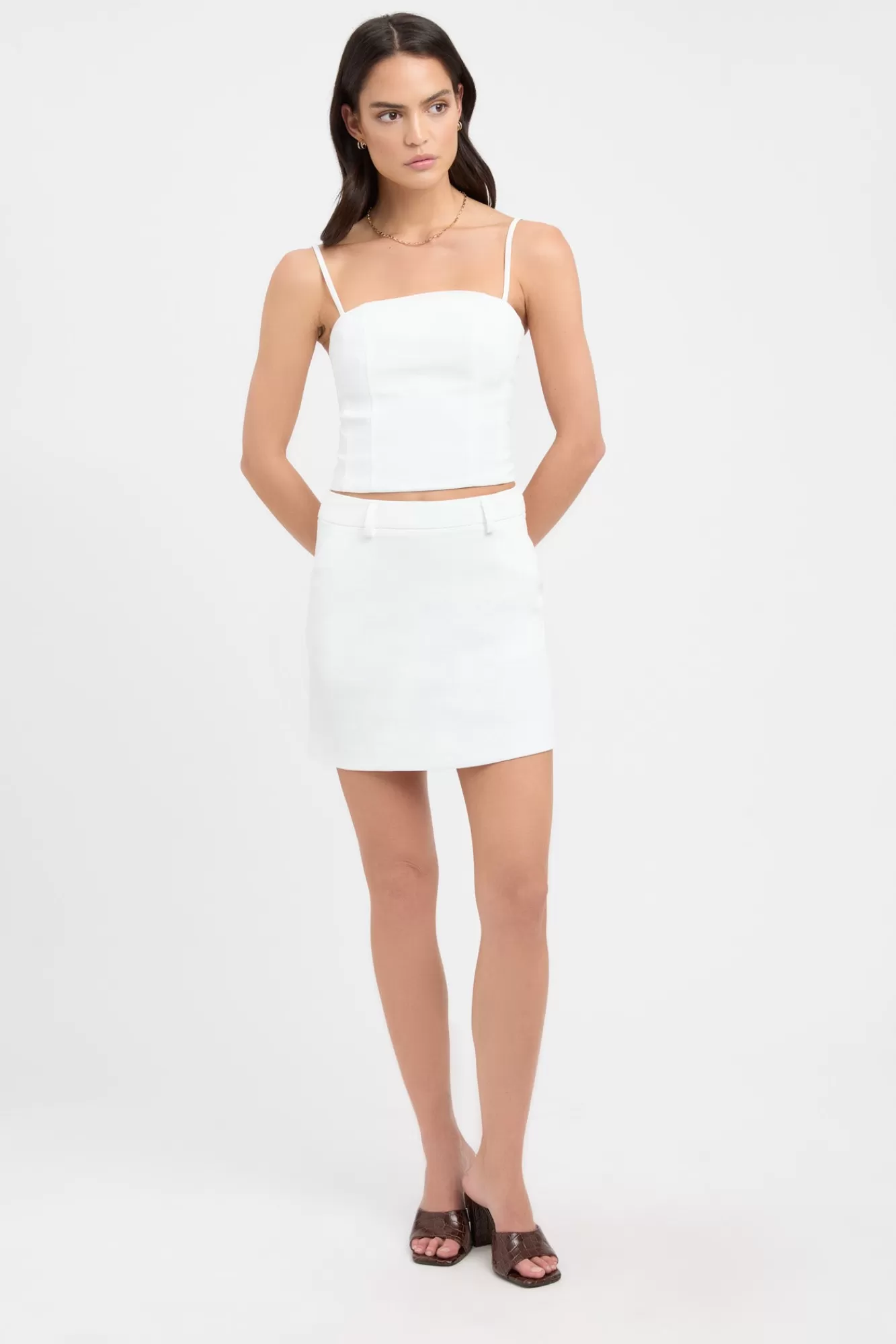 KOOKAÏ Oyster Low Rise Skirt Natural White Cheap