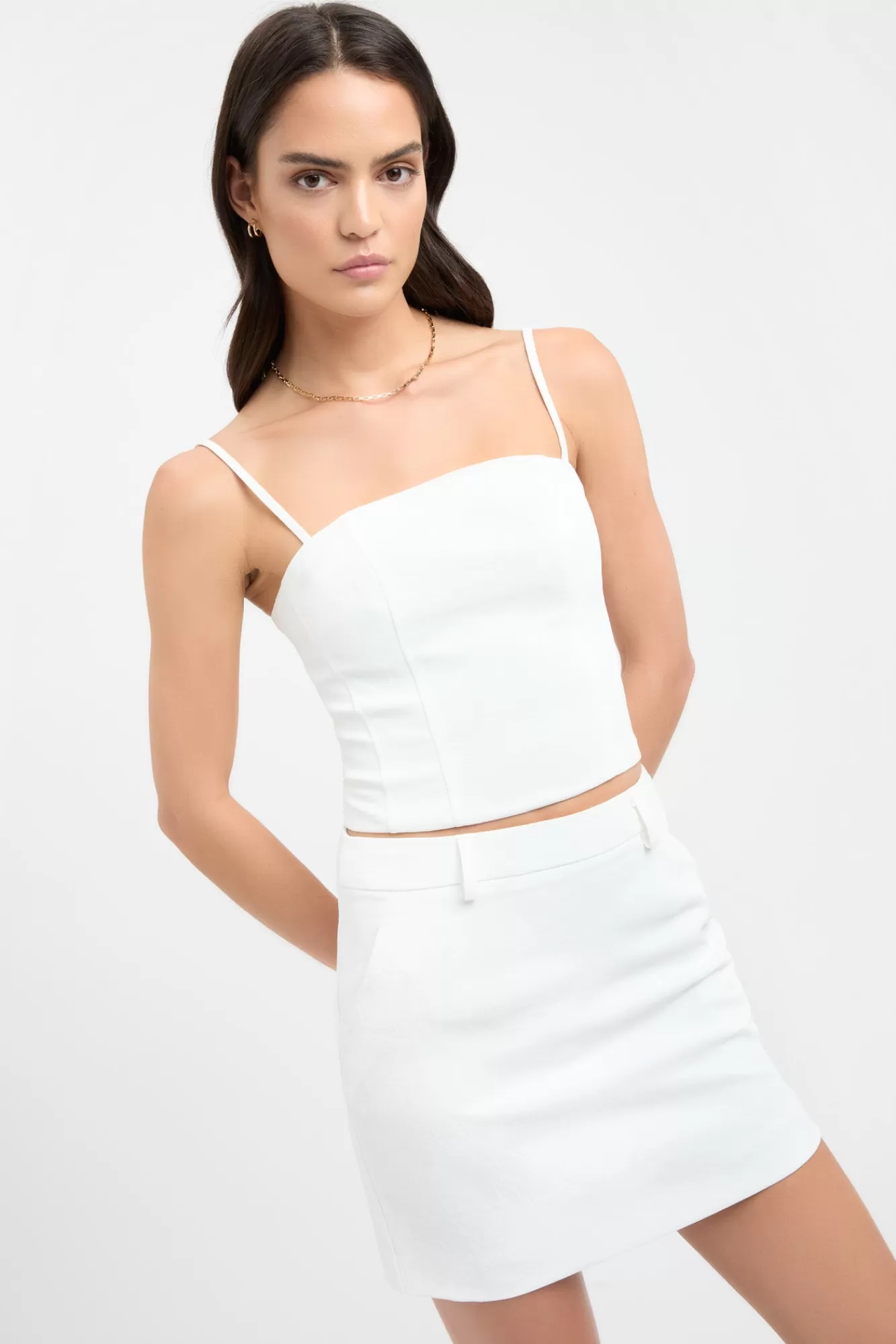 KOOKAÏ Oyster Low Rise Skirt Natural White Cheap