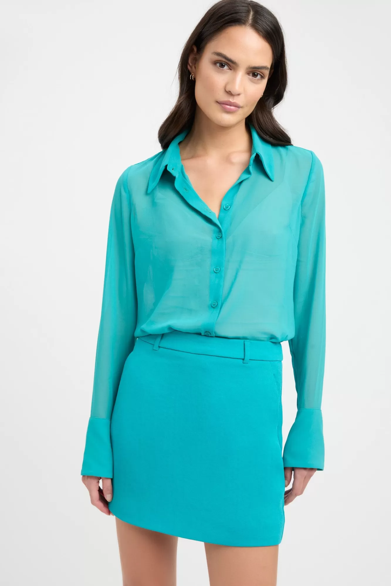 KOOKAÏ Oyster Low Rise Skirt Teal Sale