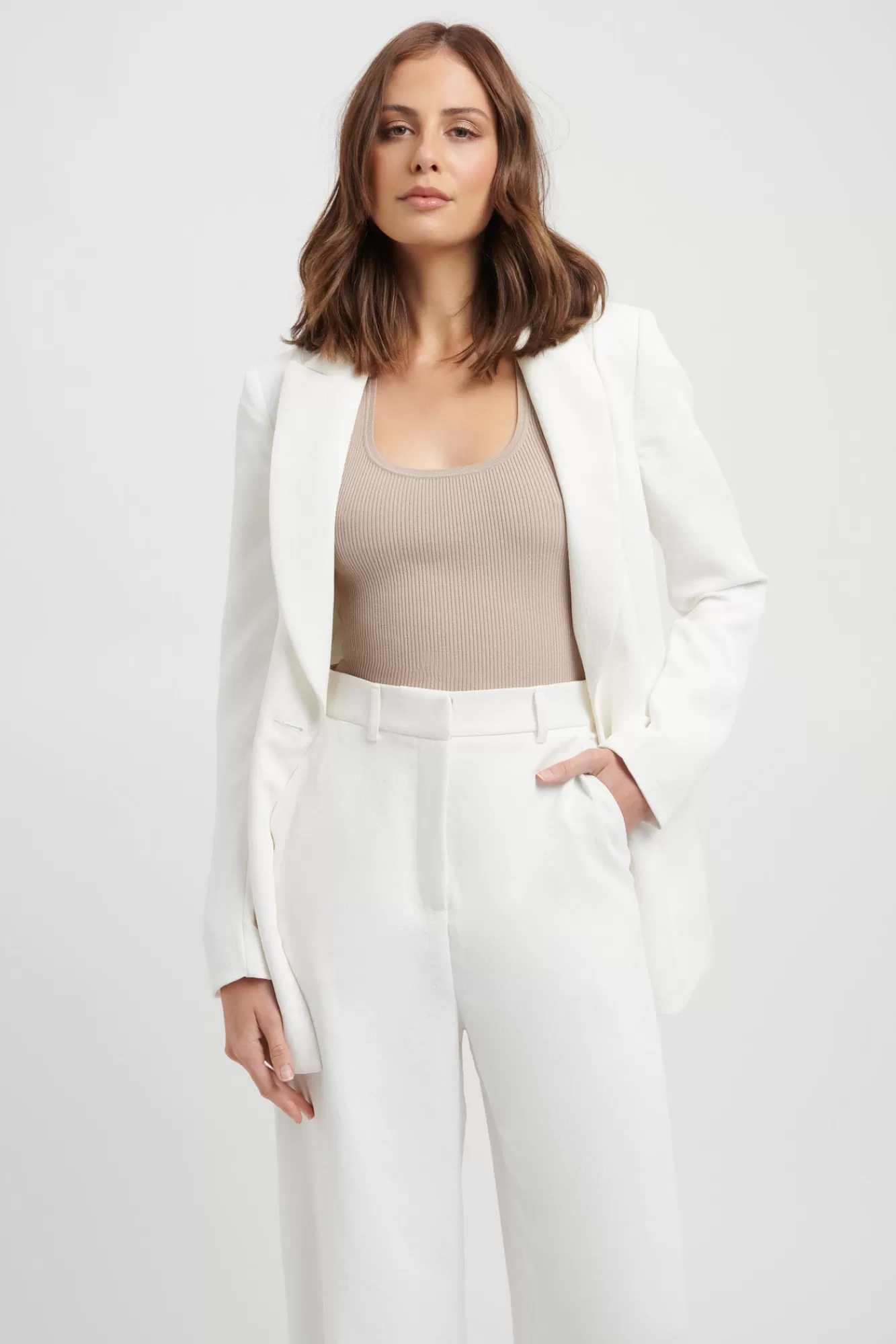 KOOKAÏ Oyster Slim Blazer Natural White Clearance