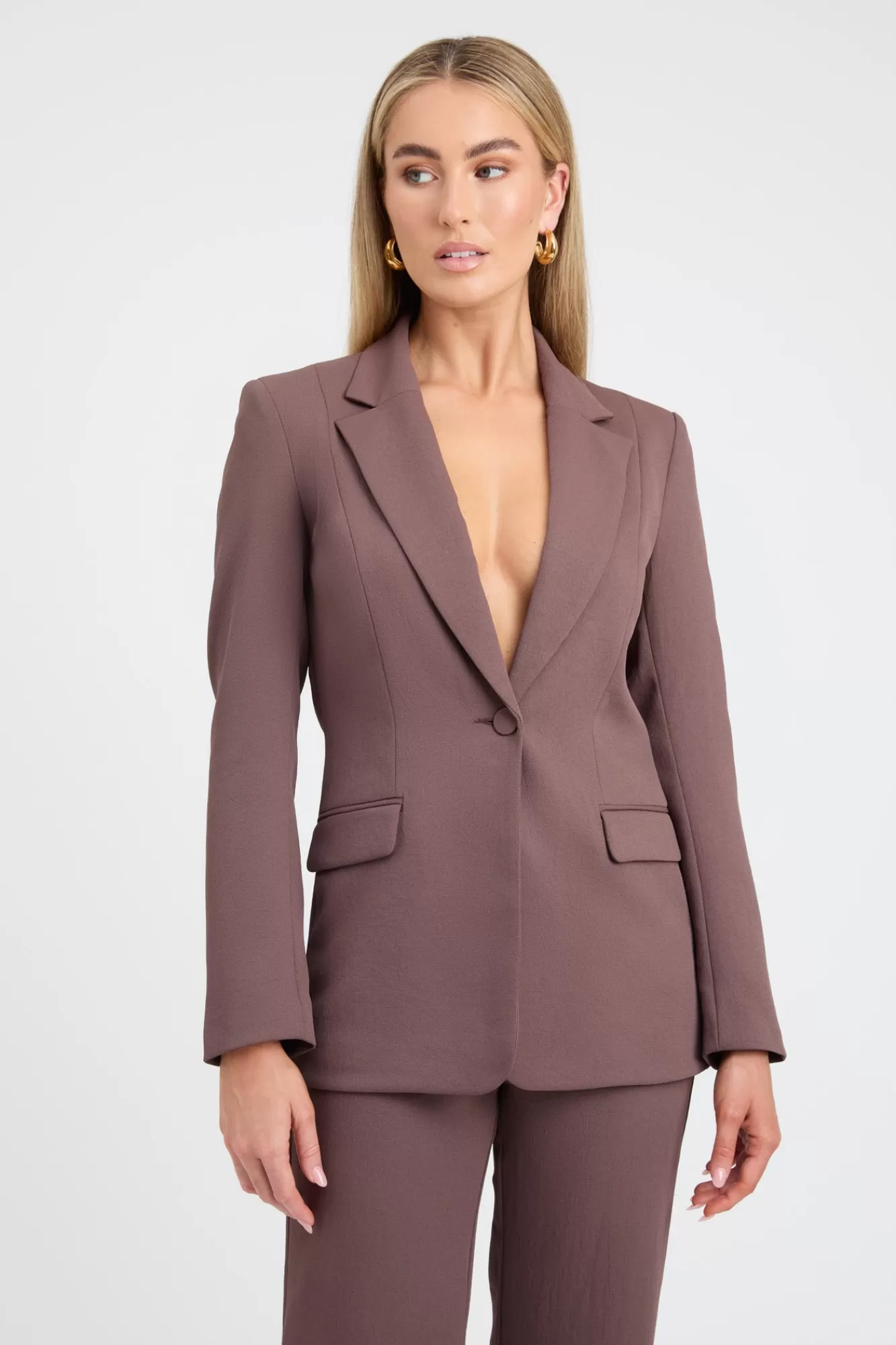 KOOKAÏ Oyster Suit Blazer Mocha Cheap