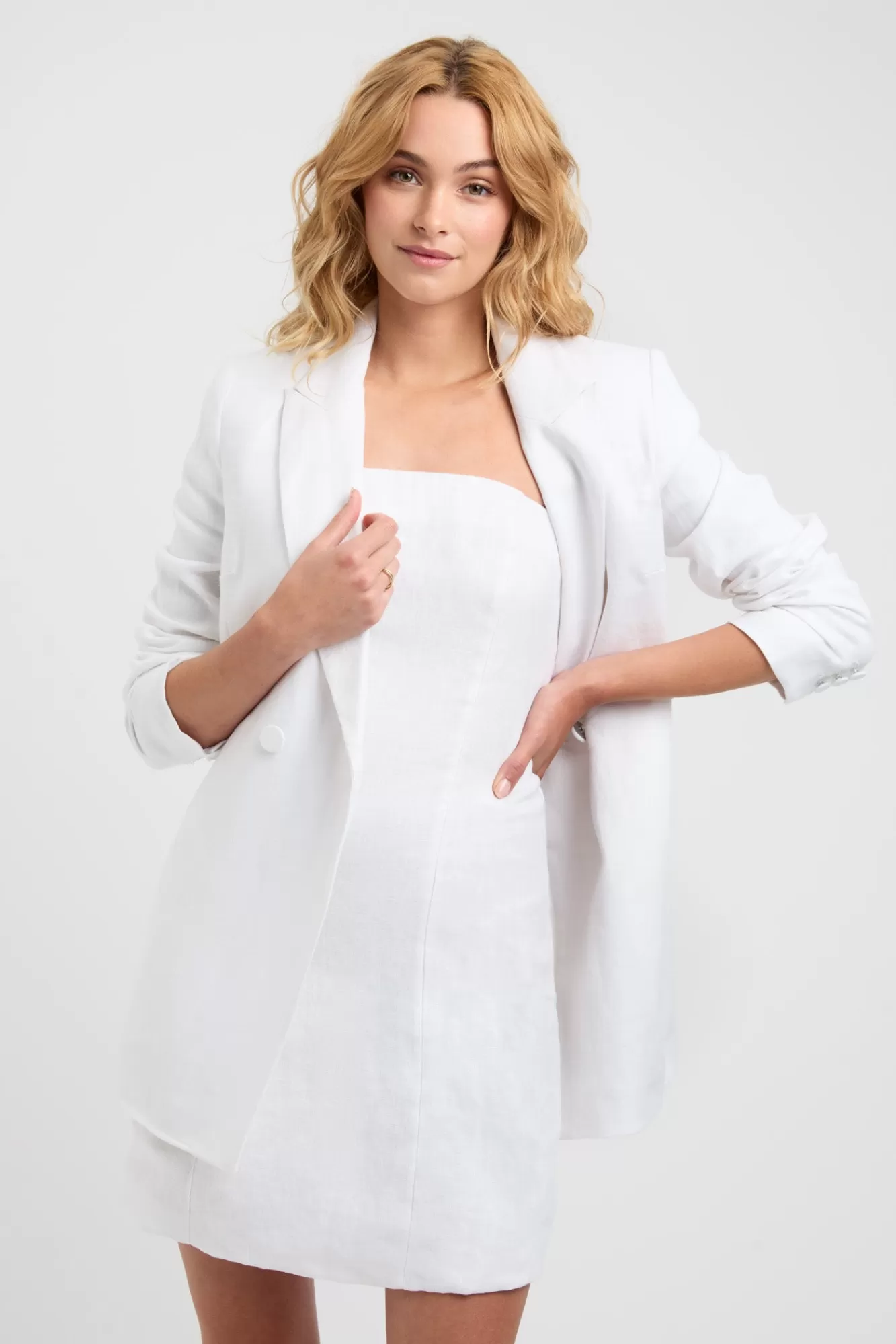 KOOKAÏ Palm Oversized Blazer White Discount