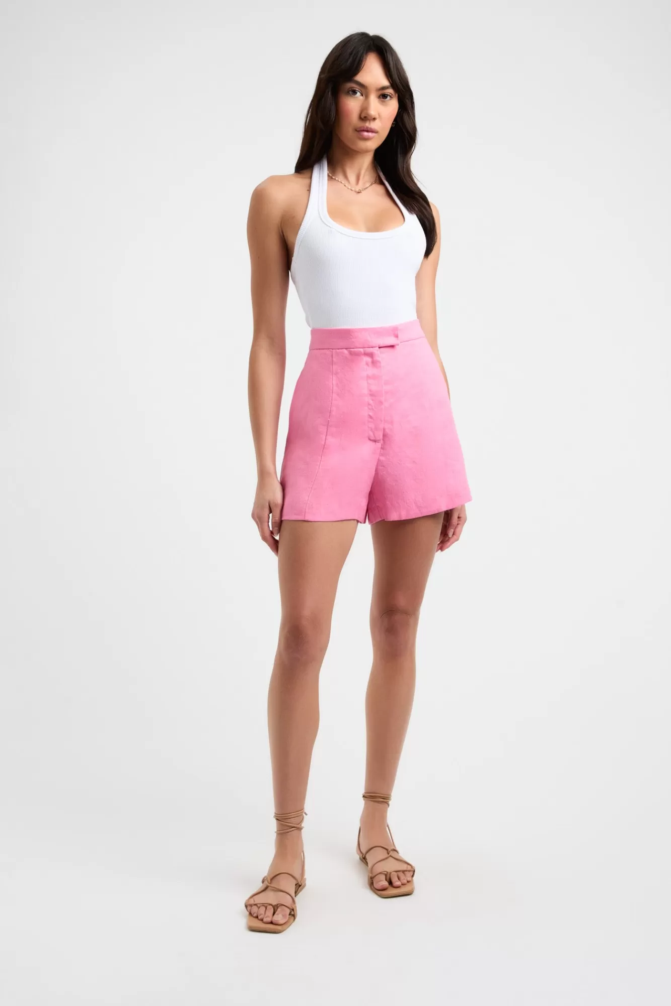 KOOKAÏ Palm Tailored Shorts Confetti Pink Cheap