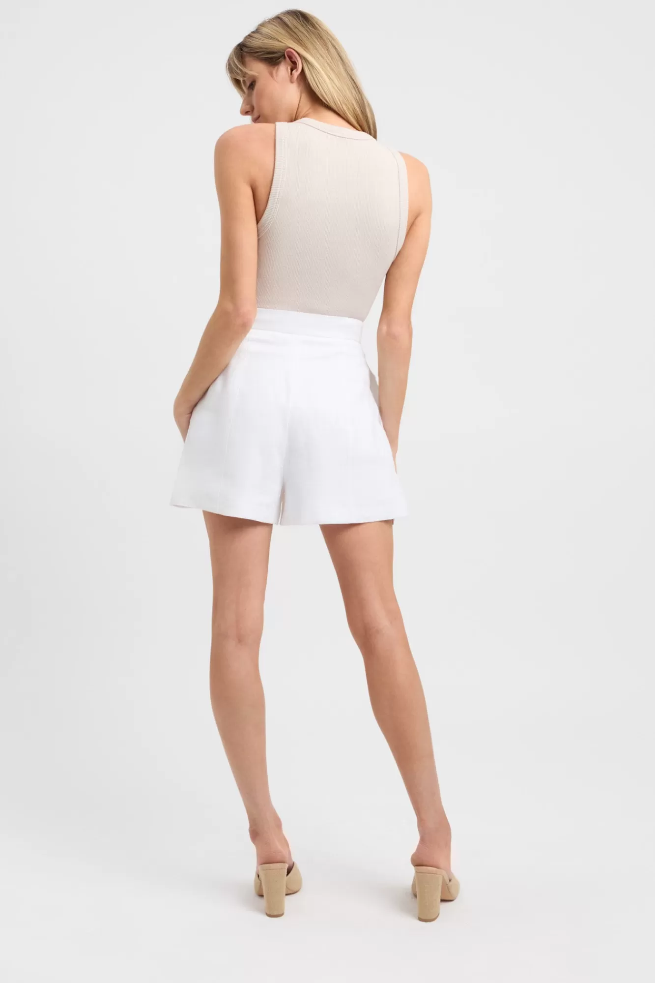 KOOKAÏ Palm Tailored Shorts White Outlet