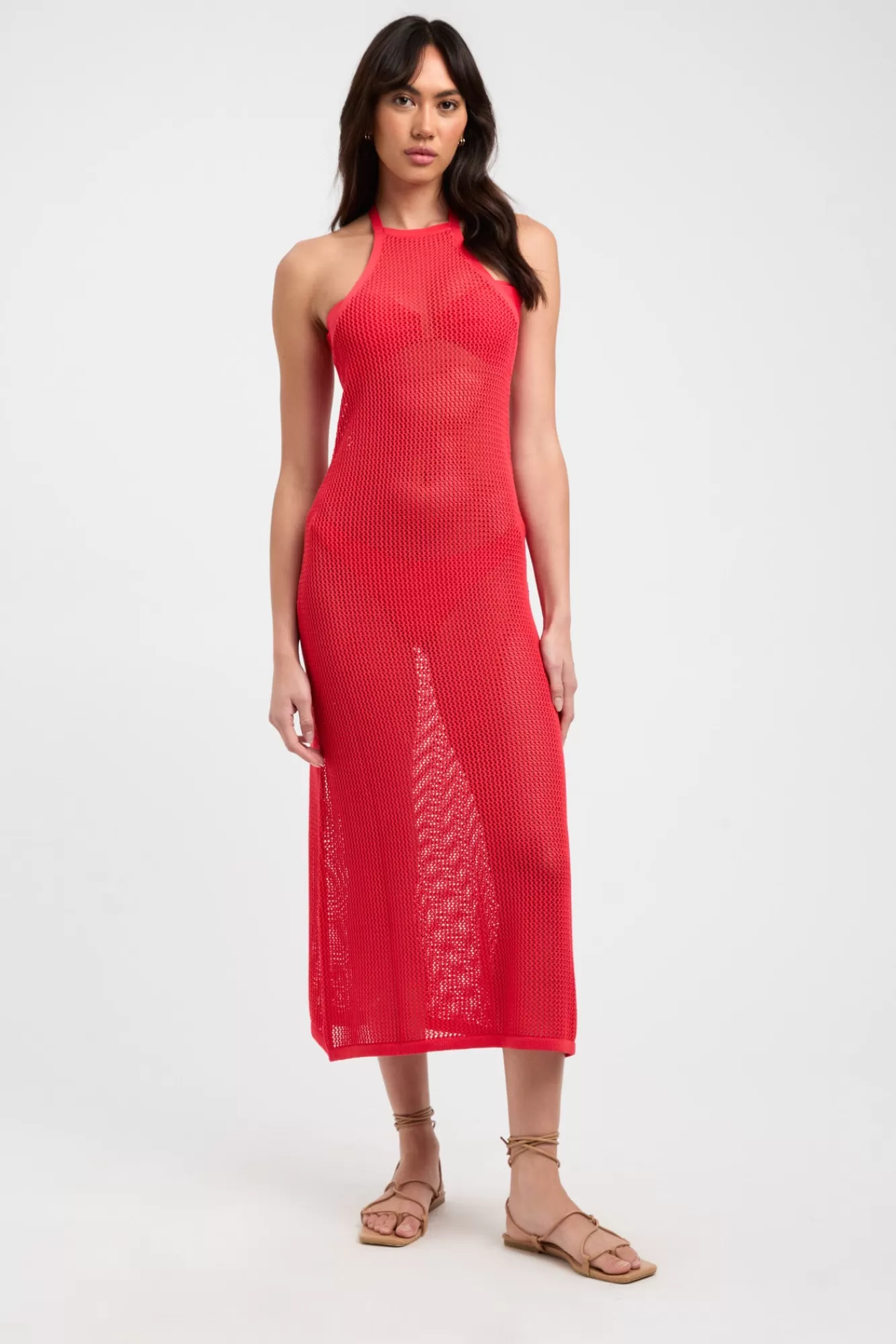 KOOKAÏ Pascha Midi Dress Tomato Flash Sale