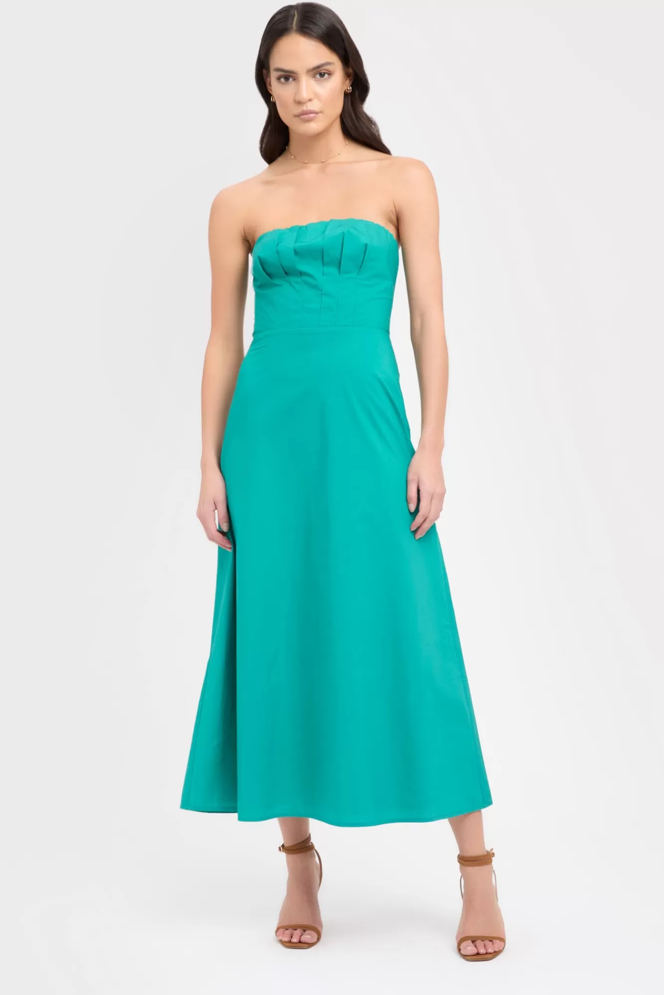 KOOKAÏ Poplin Strapless Dress Teal Best