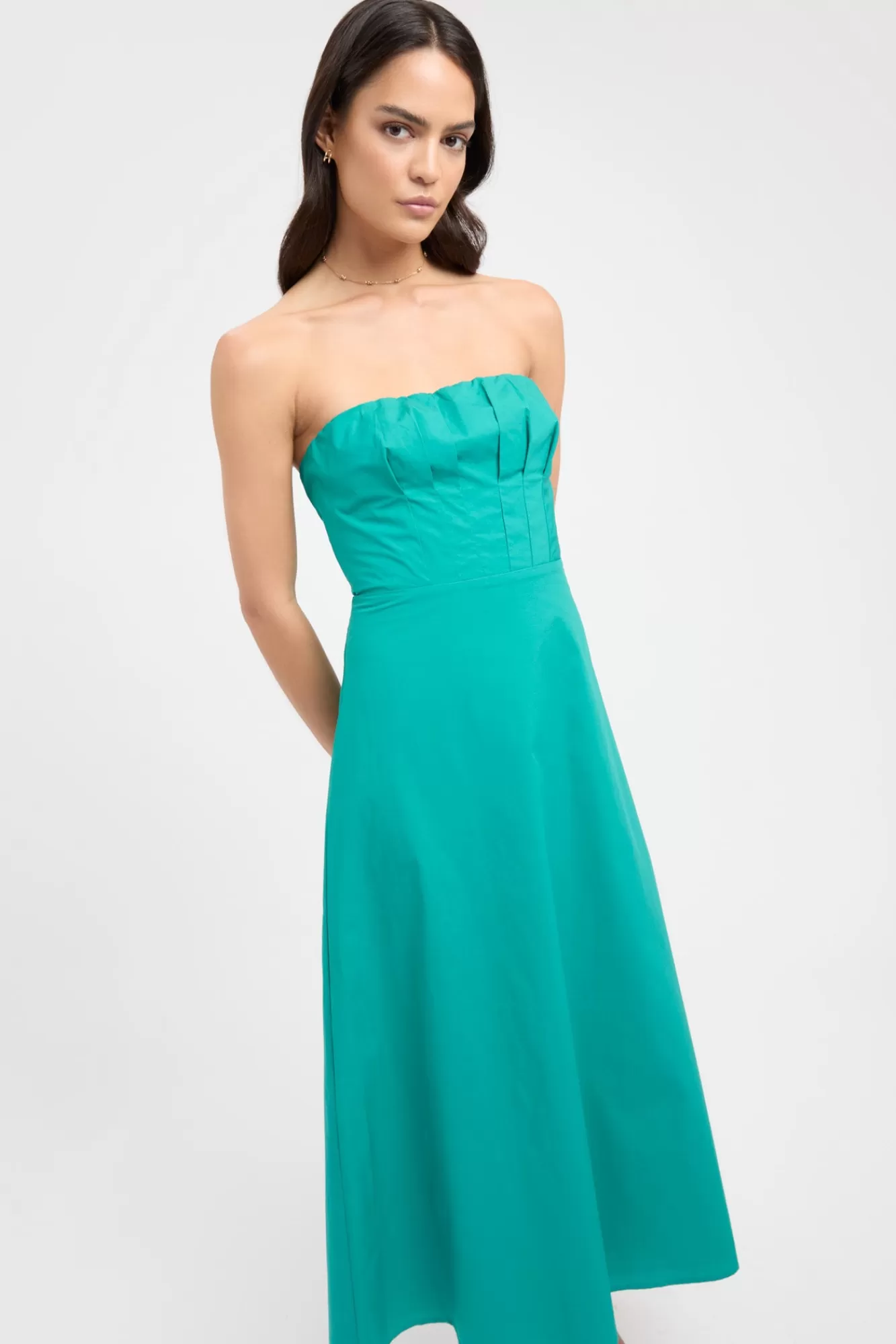 KOOKAÏ Poplin Strapless Dress Teal Best