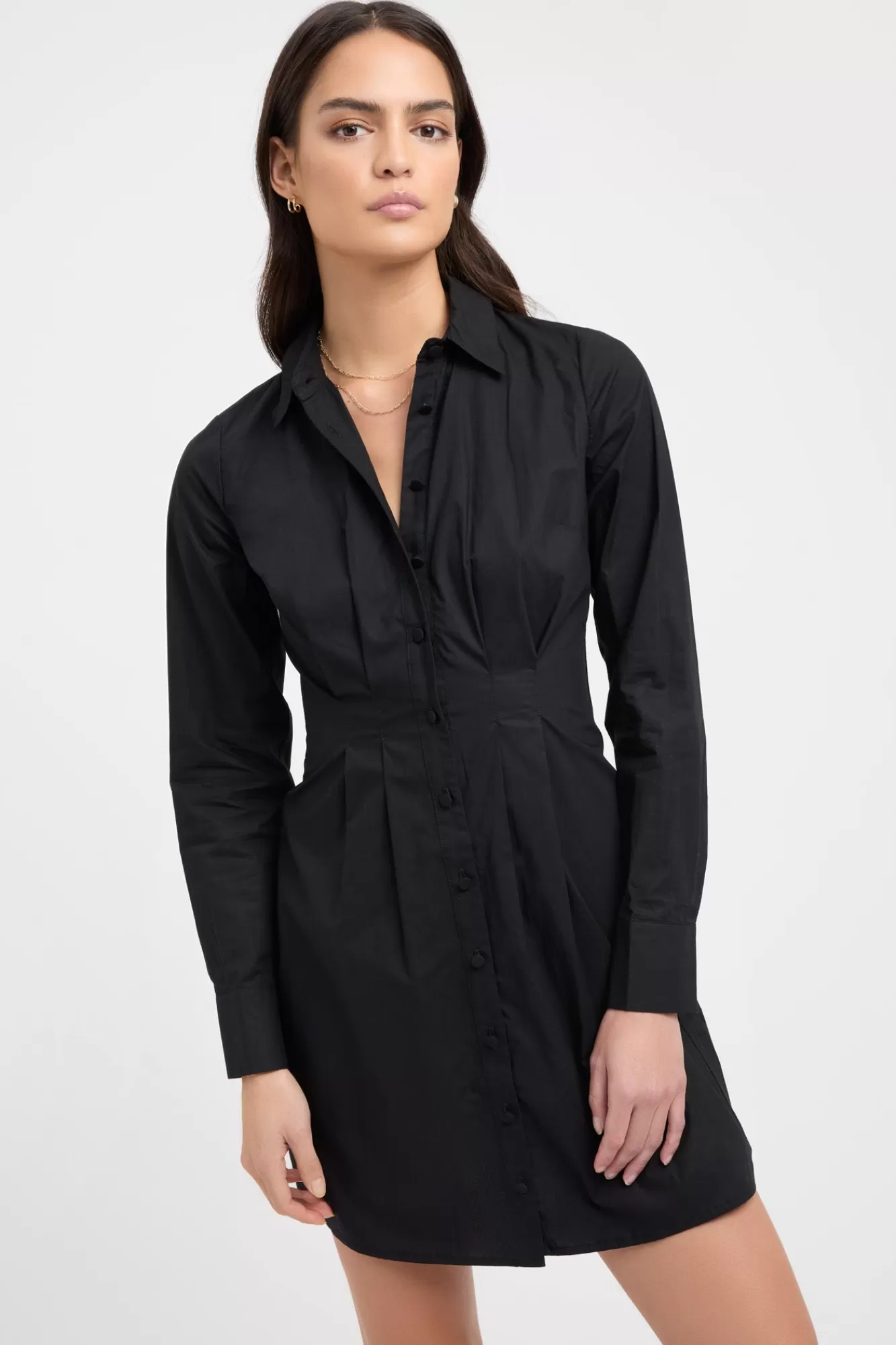 KOOKAÏ Poplin Tuck Shirt Dress Black Best