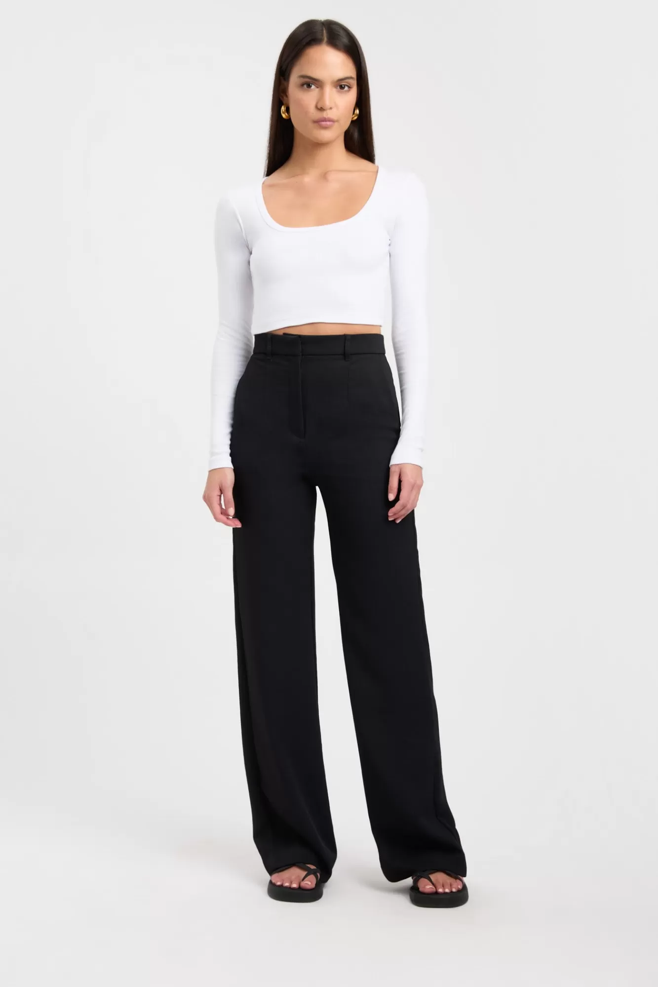 KOOKAÏ Quinnie Long Sleeve Crop White Outlet