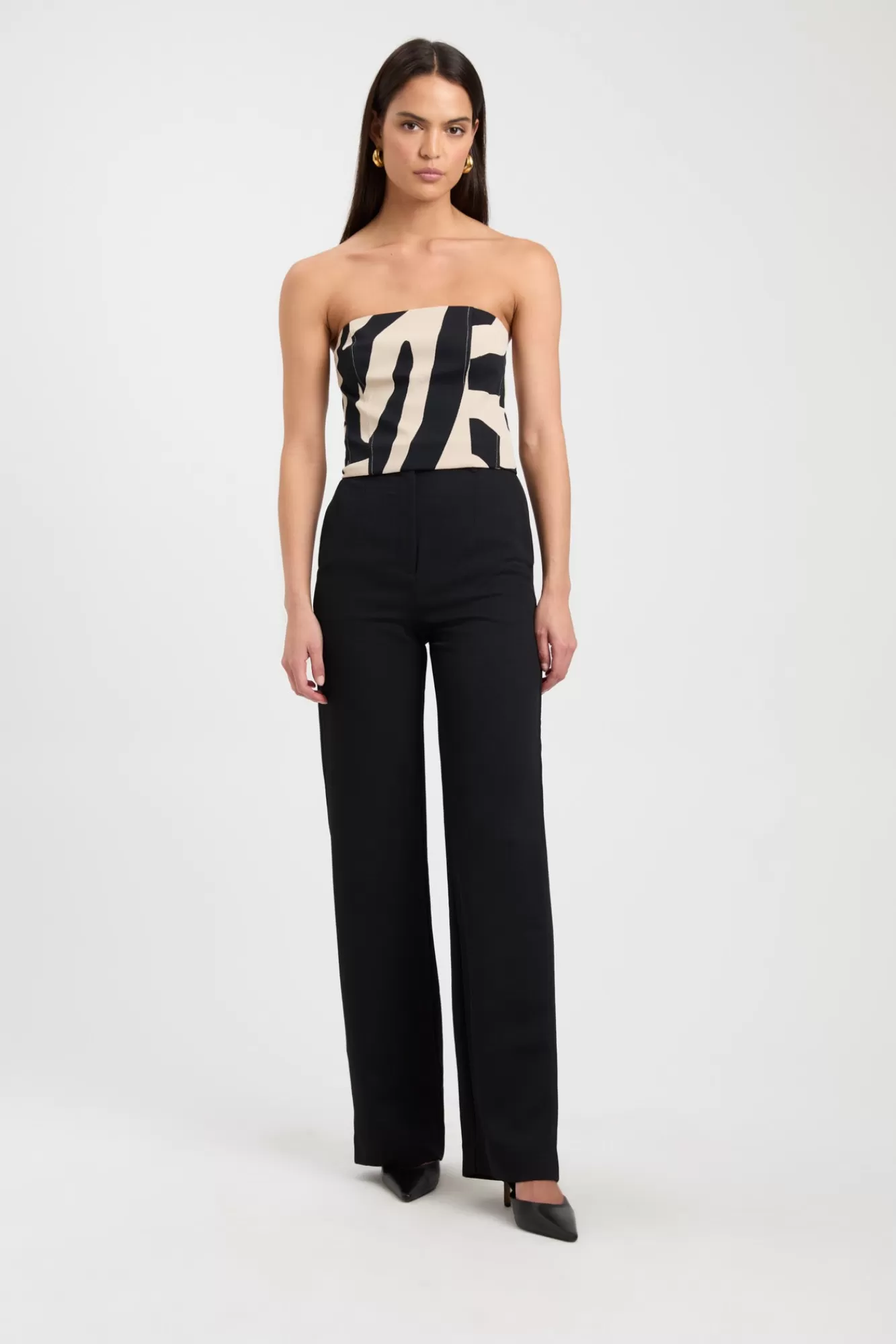 KOOKAÏ Sascha Strapless Top Oat/Black Sale